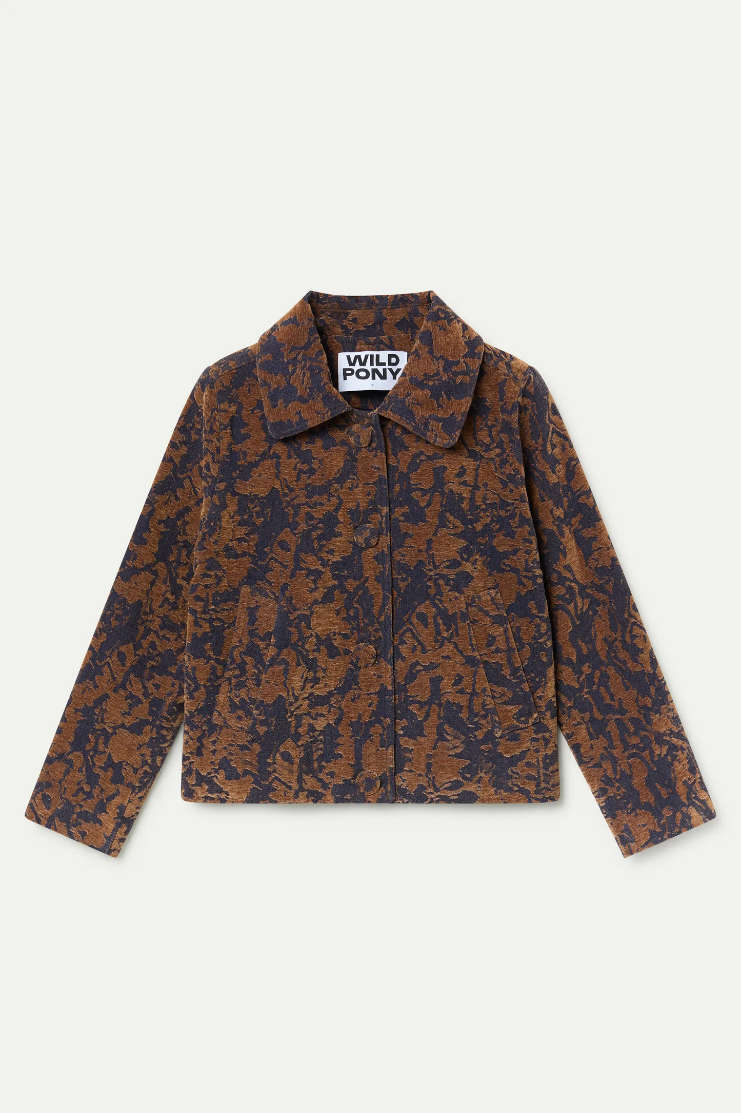 Chaqueta Jacquard Navy blue y marrón