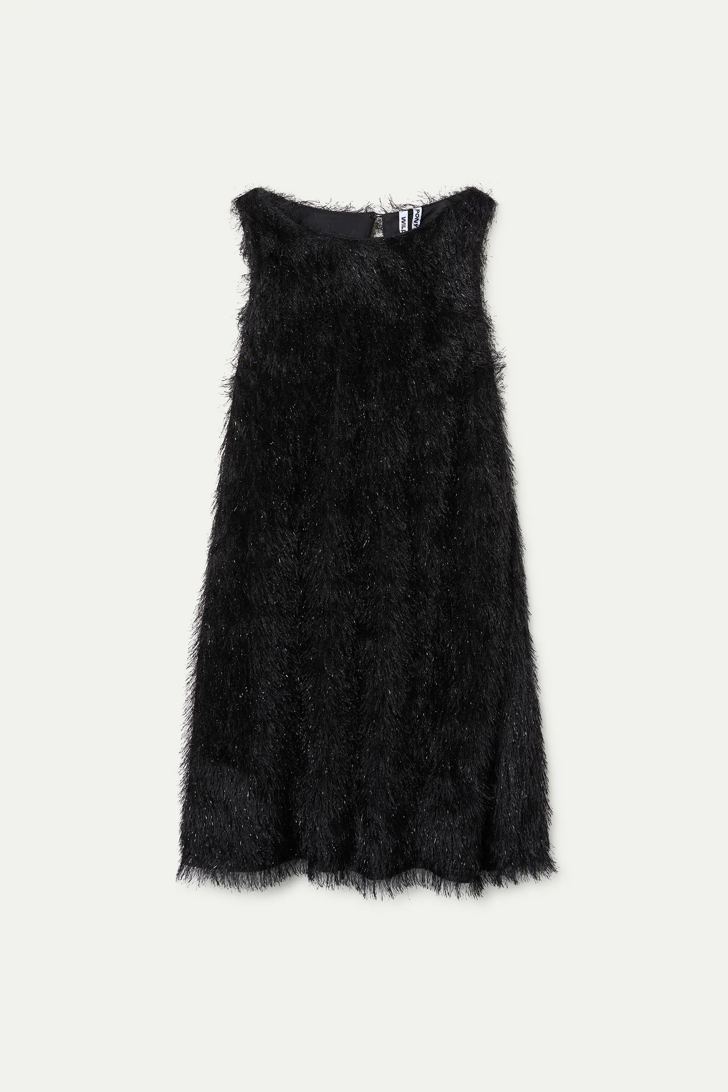 Short black dress with Lurex threads