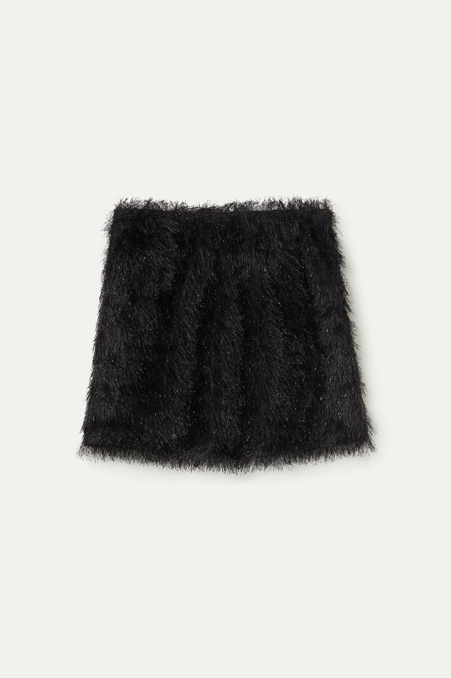 Falda corta negra con hilos Lurex