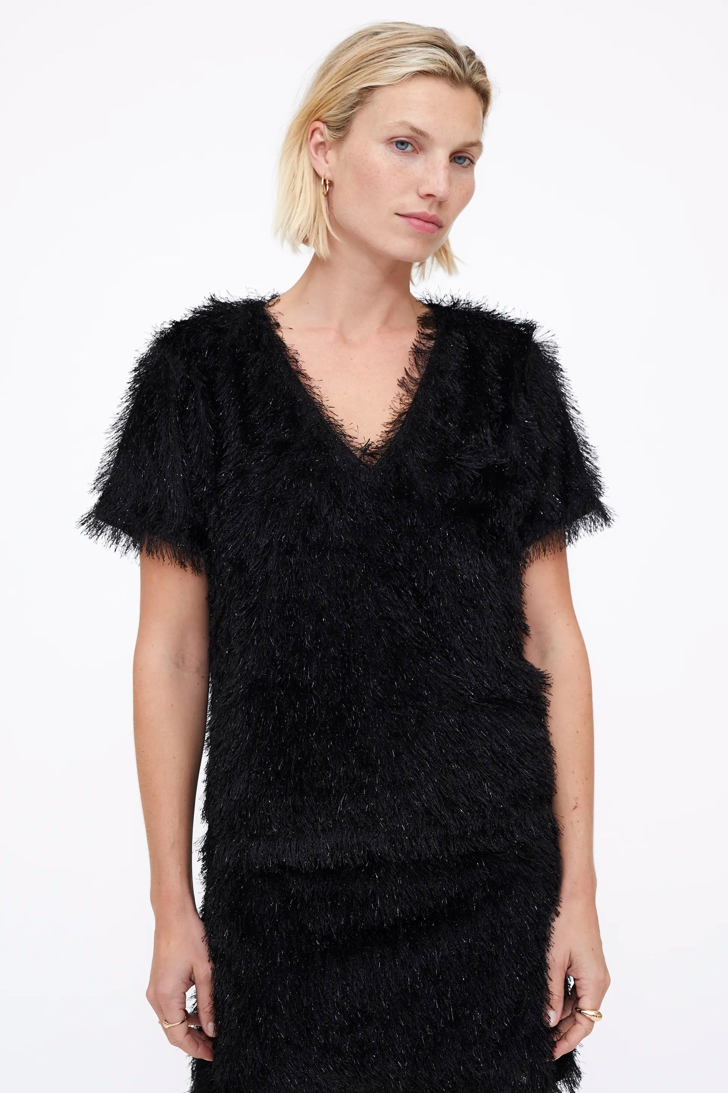 Top negro con hilos Lurex