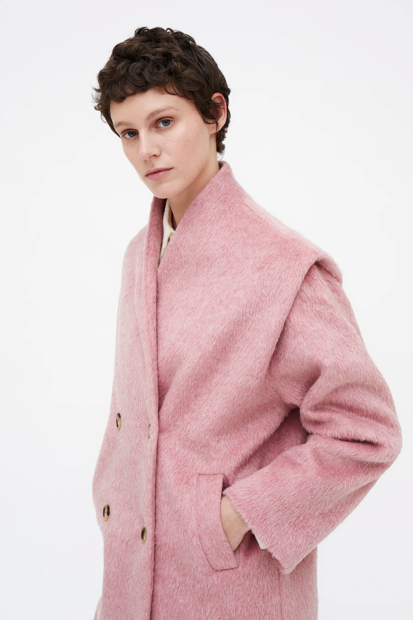 Abrigo largo rosado