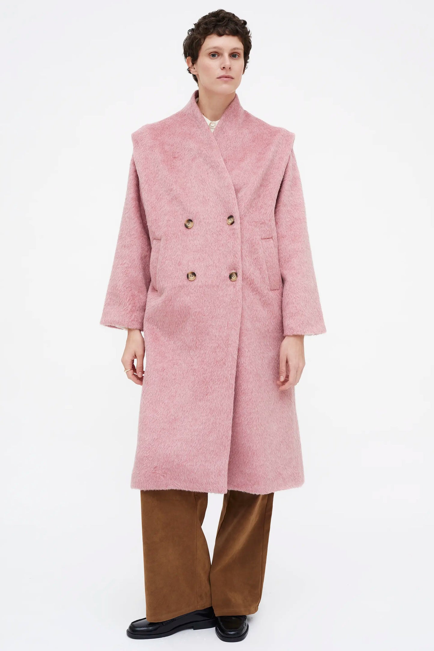 Abrigo largo rosado
