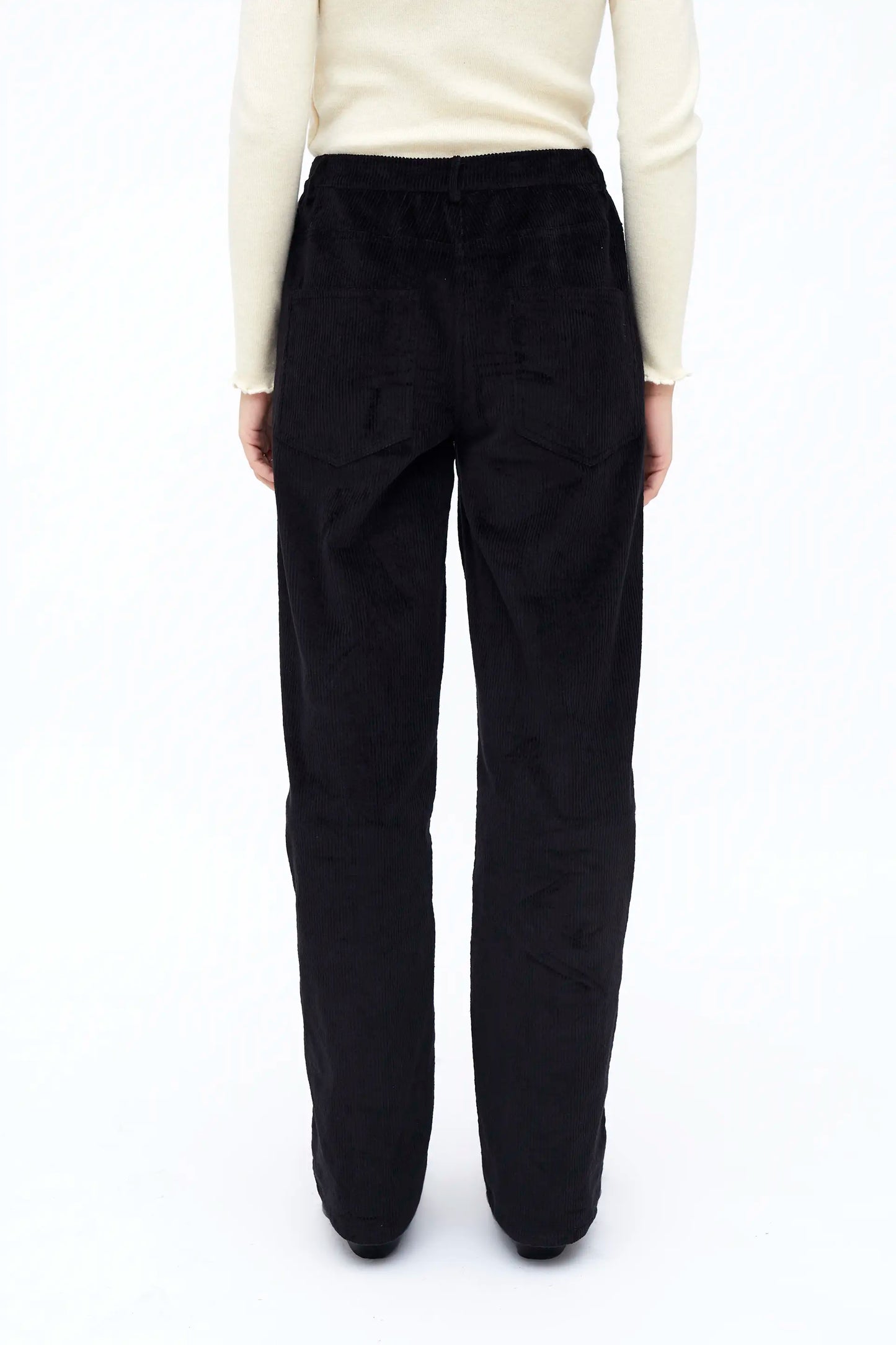 Pantalón recto pana negro