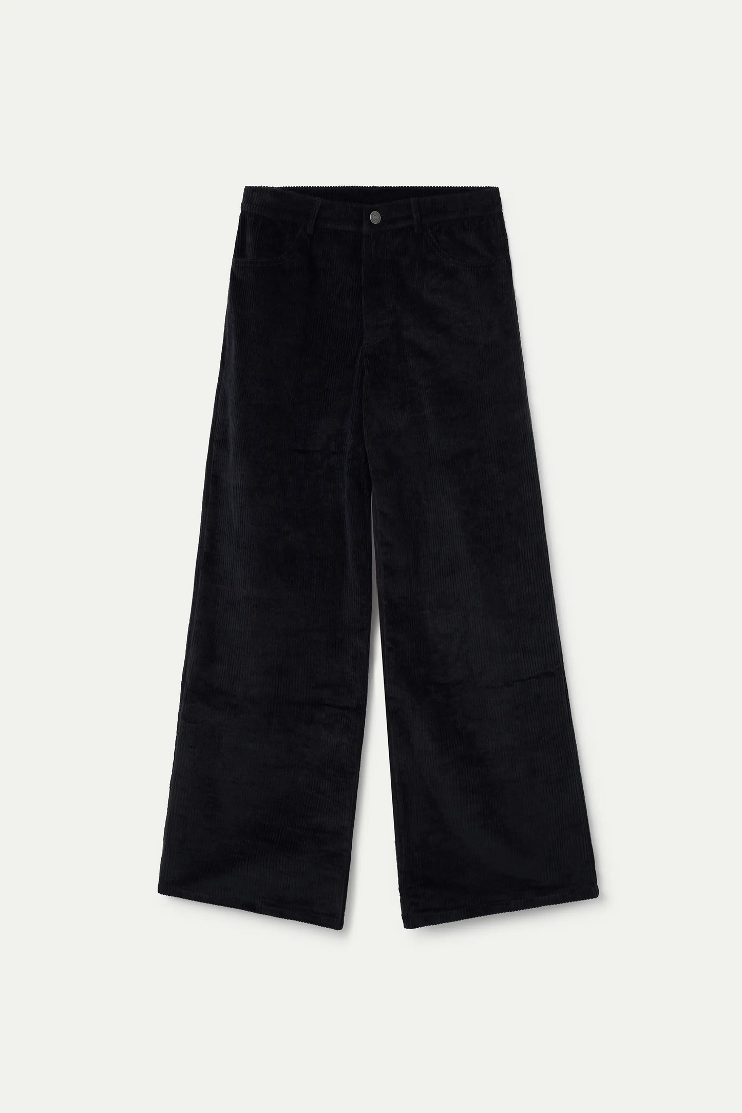 Pantalón recto pana negro
