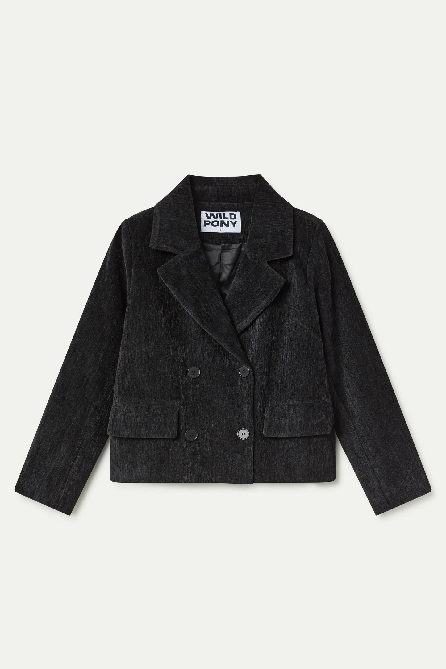 Blazer negro con efecto aterciopelado