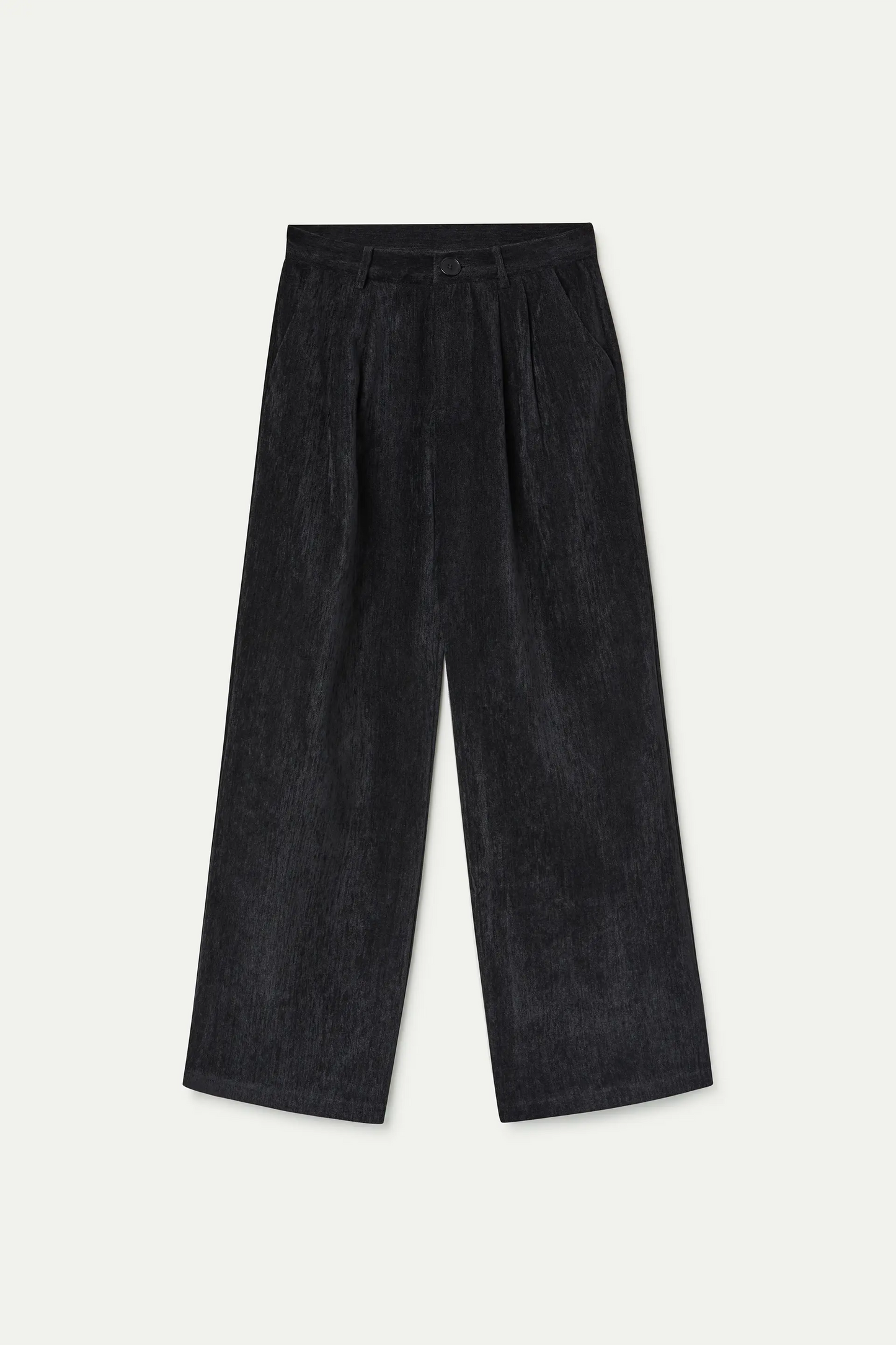 Pantalón negro con efecto aterciopelado