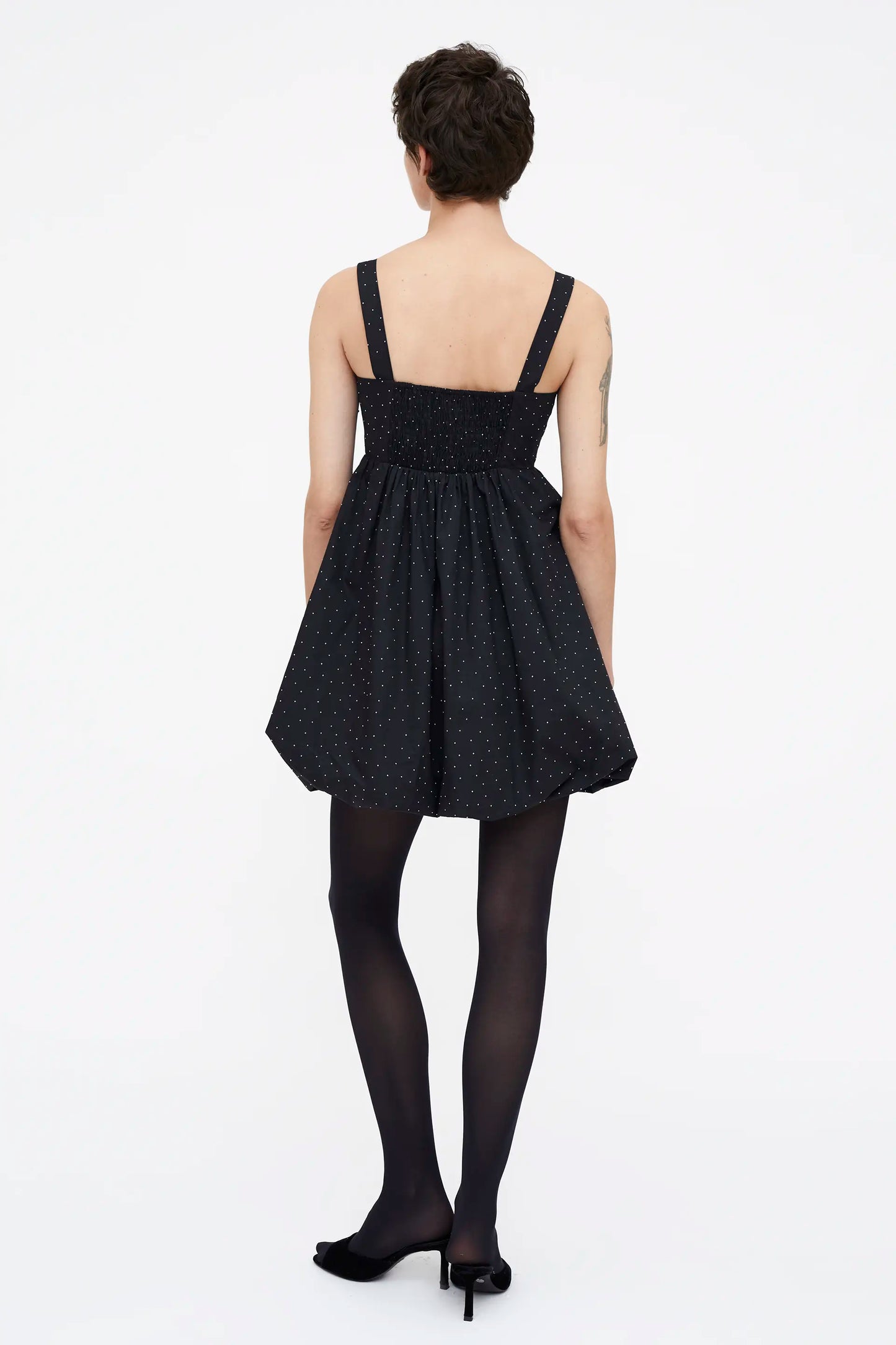 Vestido corto negro 100% algodón popelin