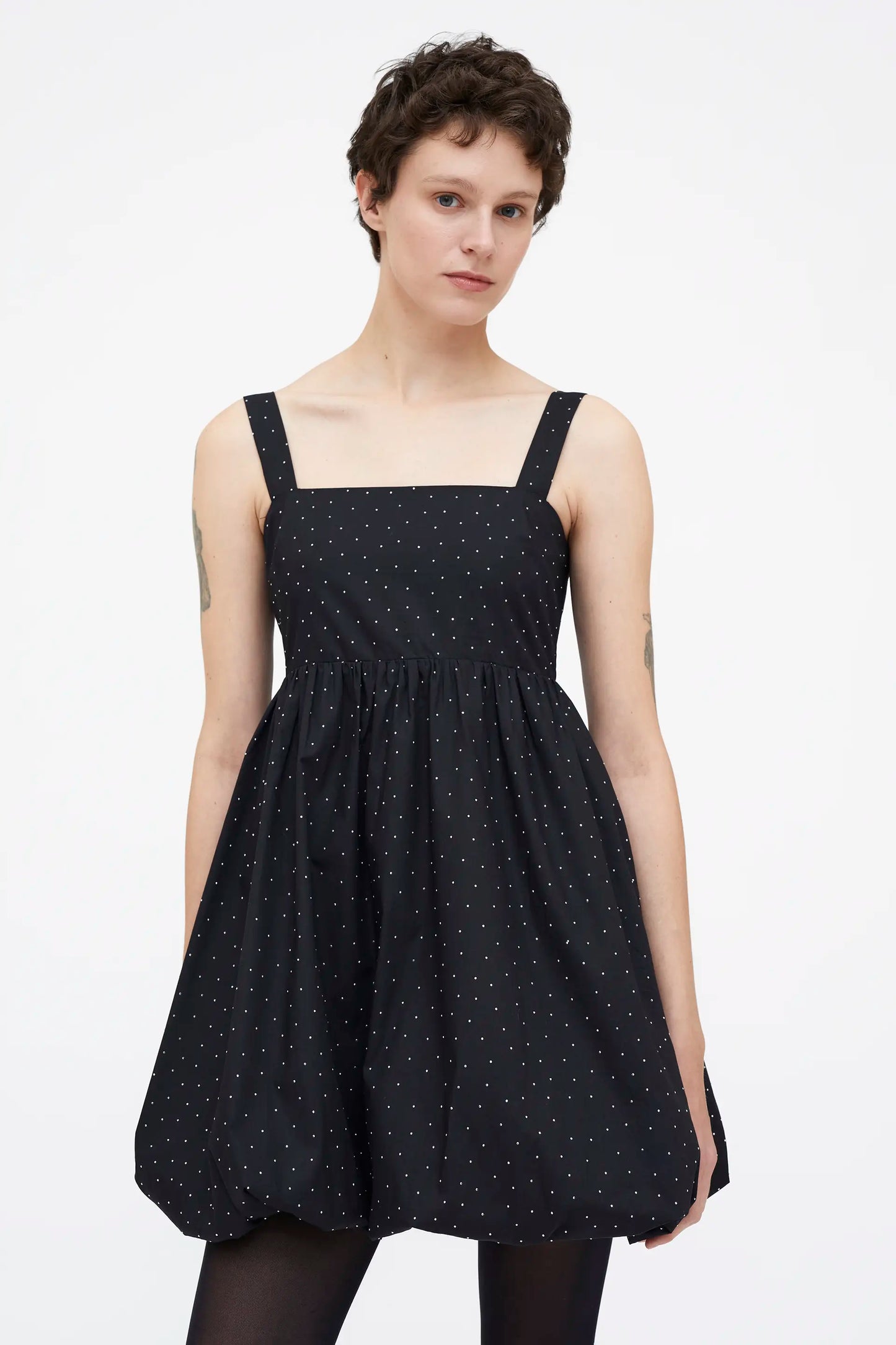 Vestido corto negro 100% algodón popelin