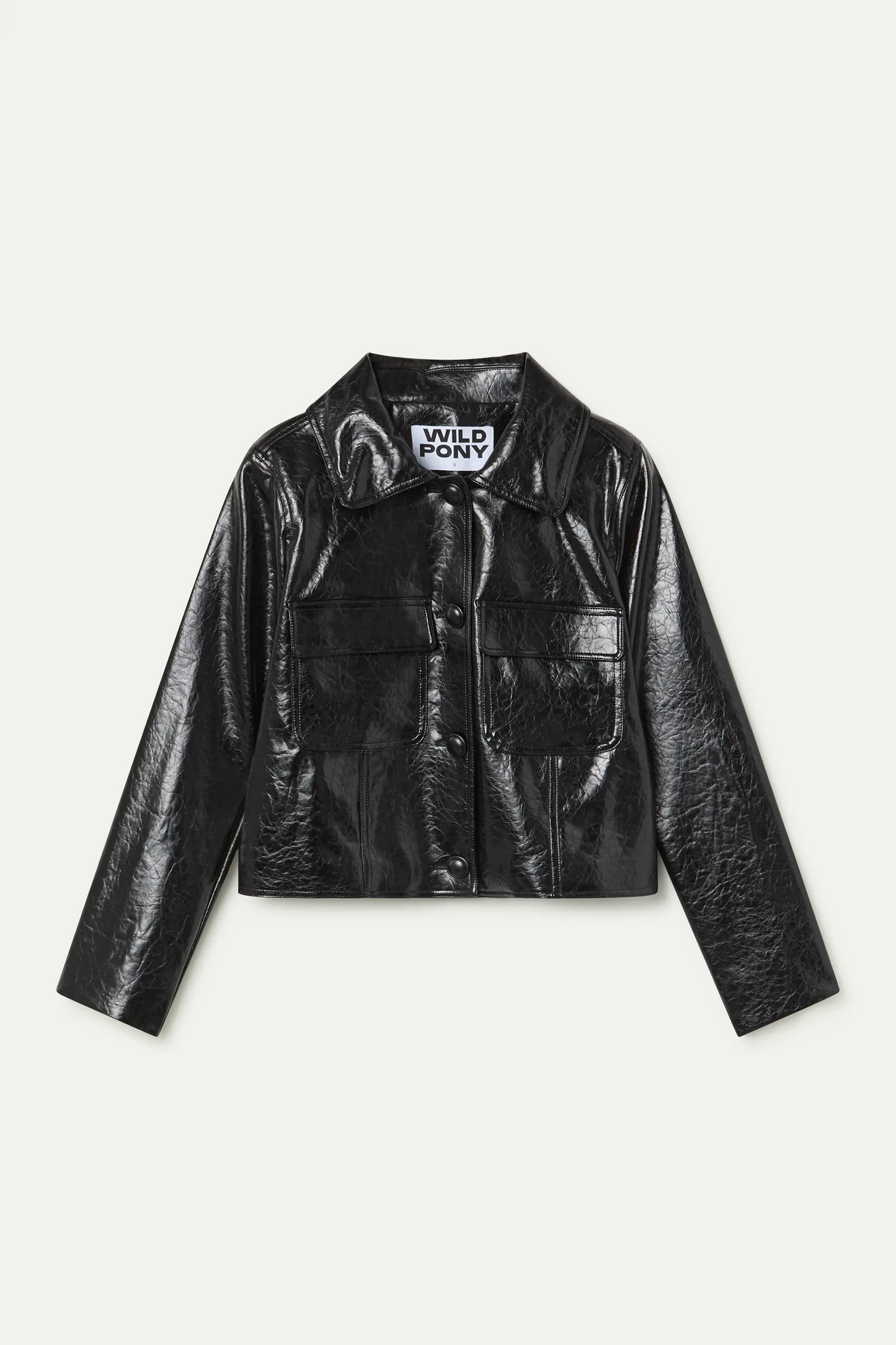 Chaqueta de cuero sintético negro