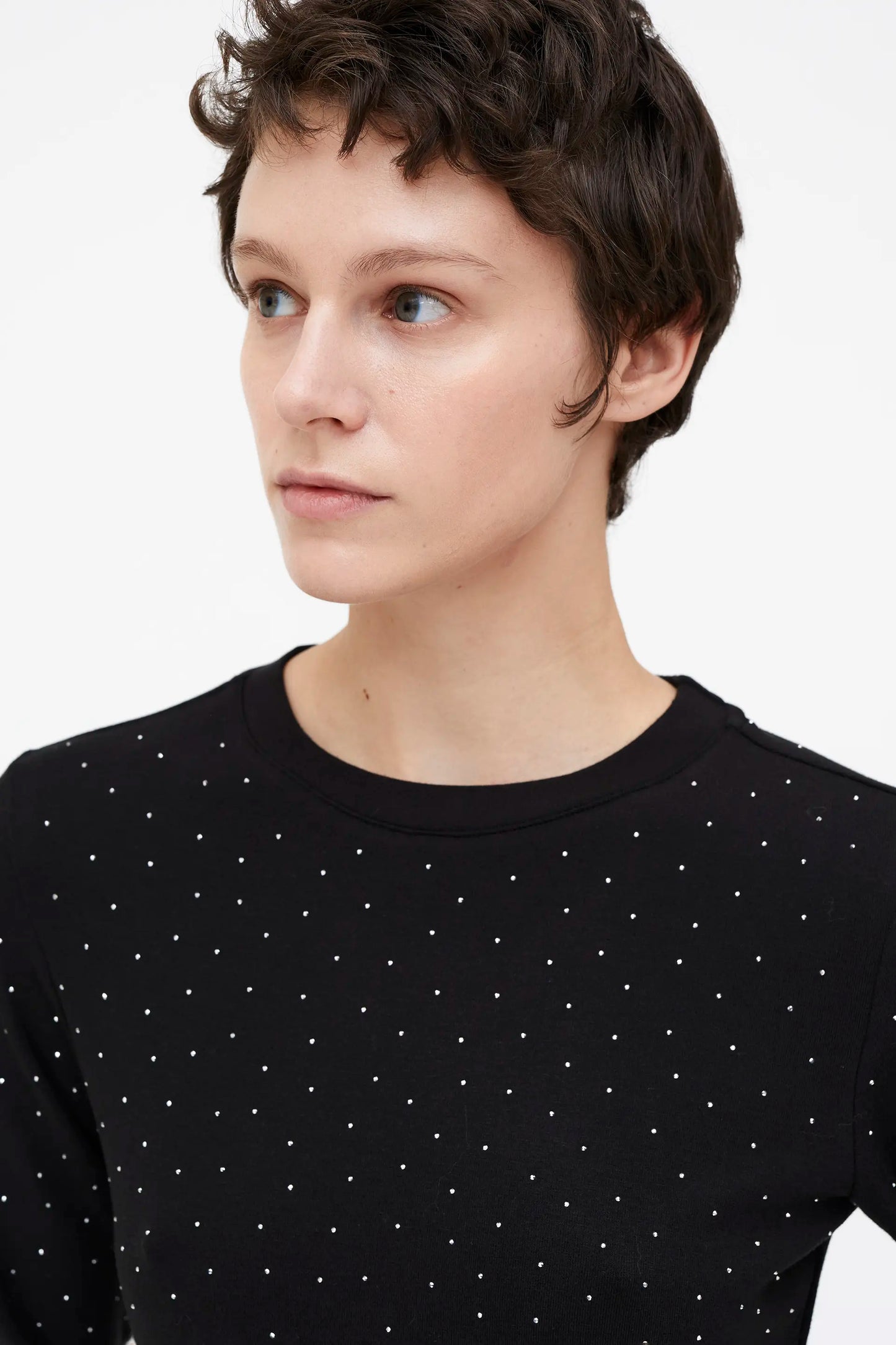 Vestido Midi negro con detalle plateado