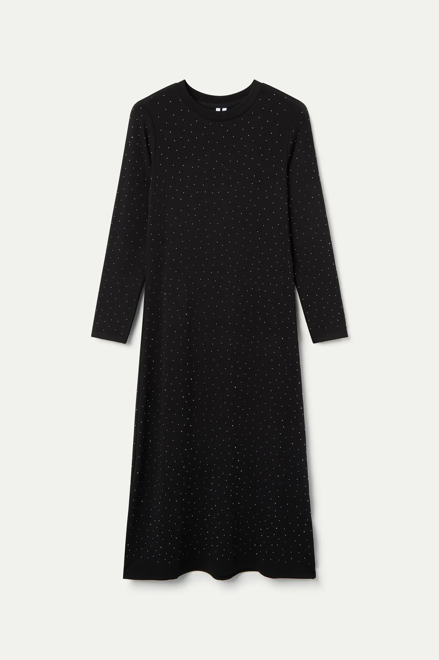 Vestido Midi negro con detalle plateado