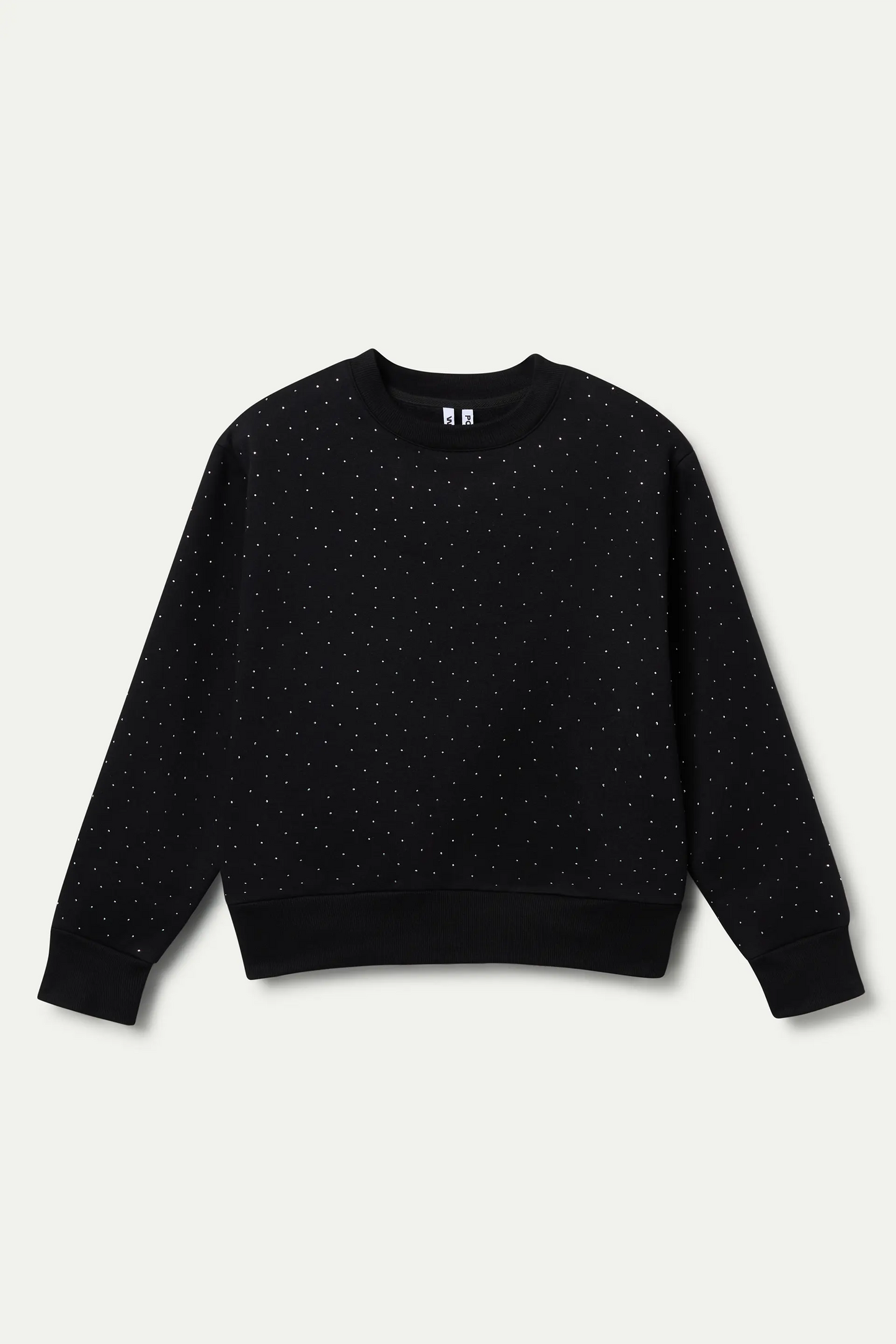Sudadera negra con strass plateado