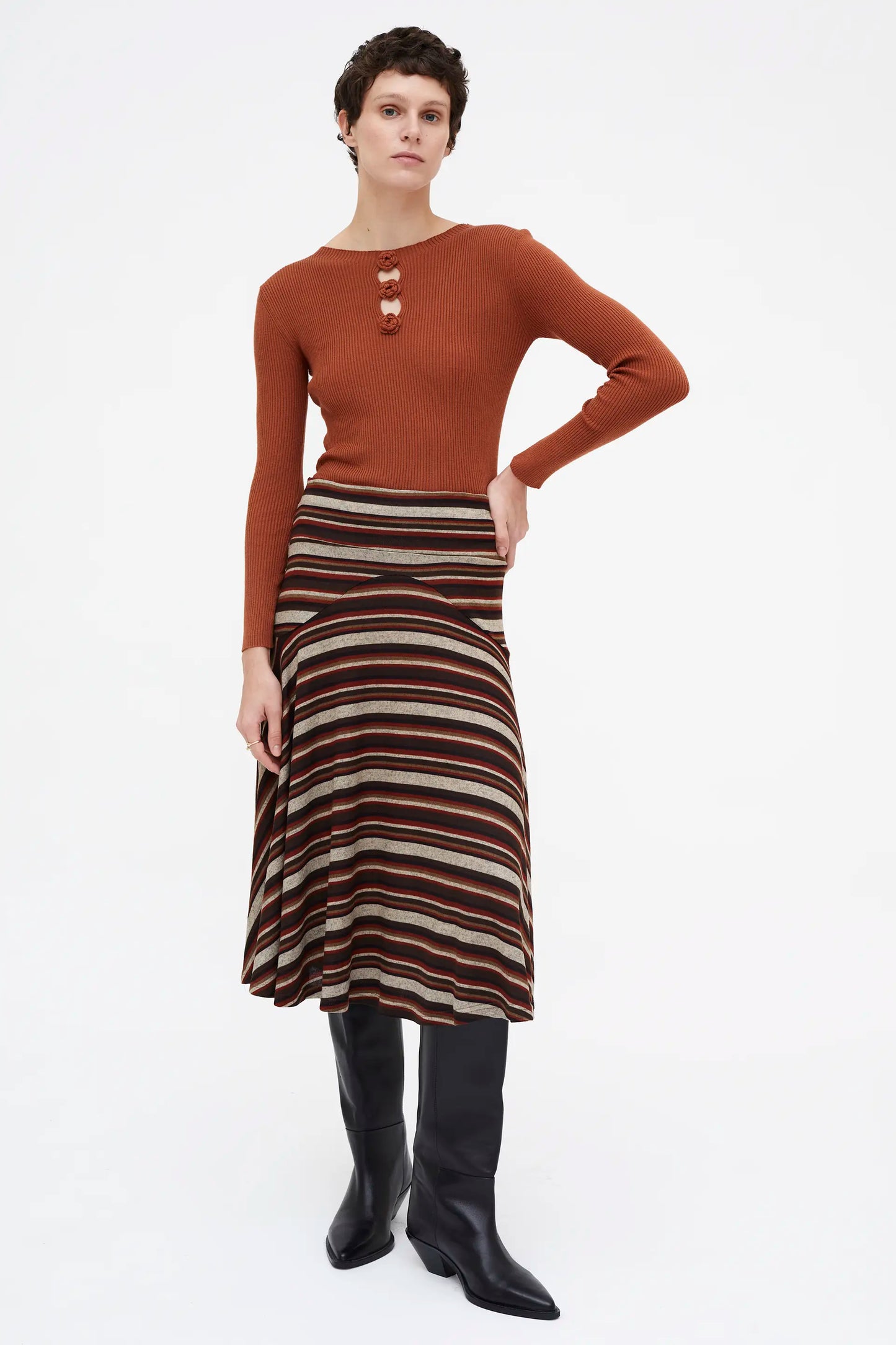 Falda Midi rayas multicolor