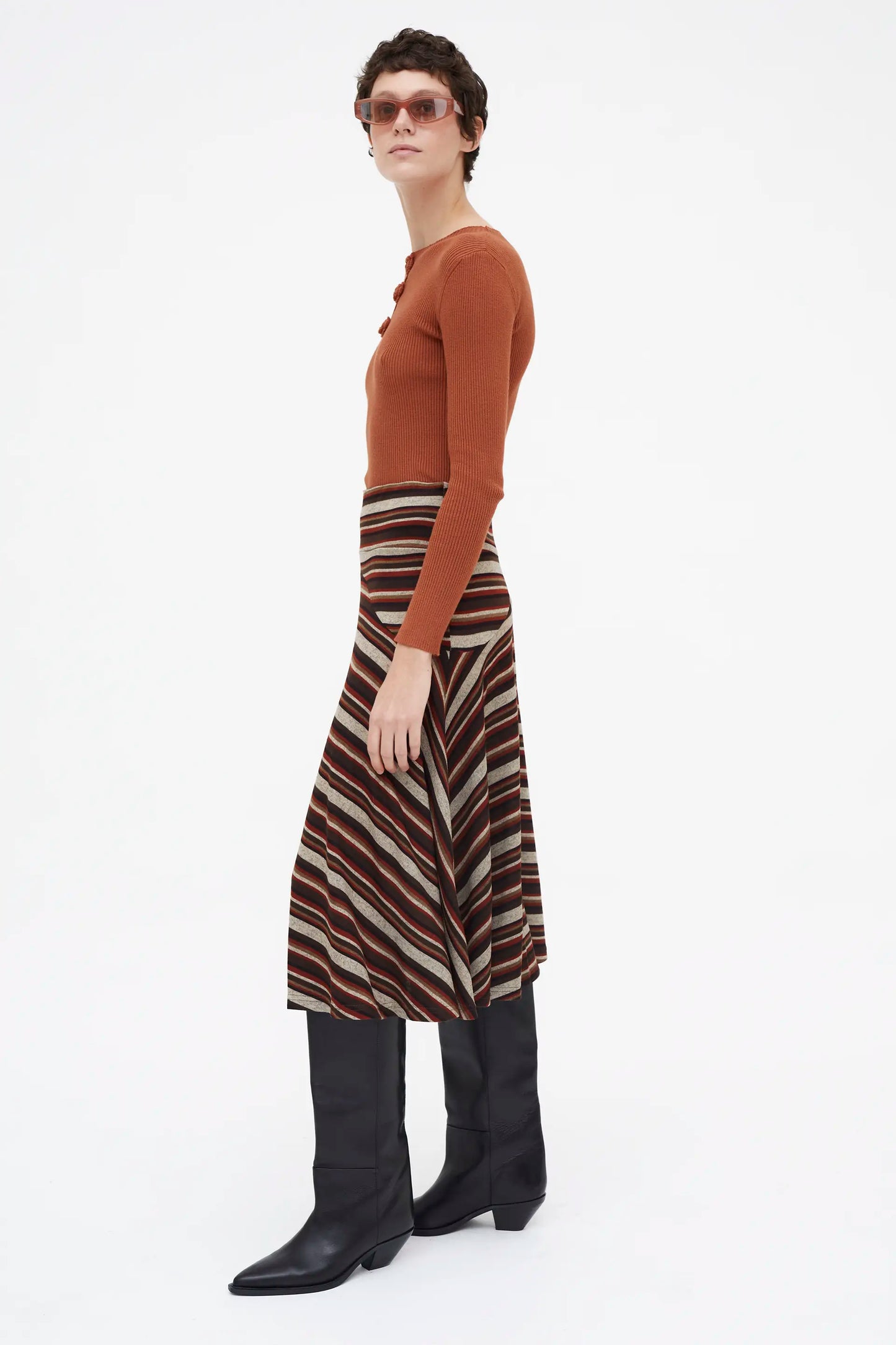 Falda Midi rayas multicolor