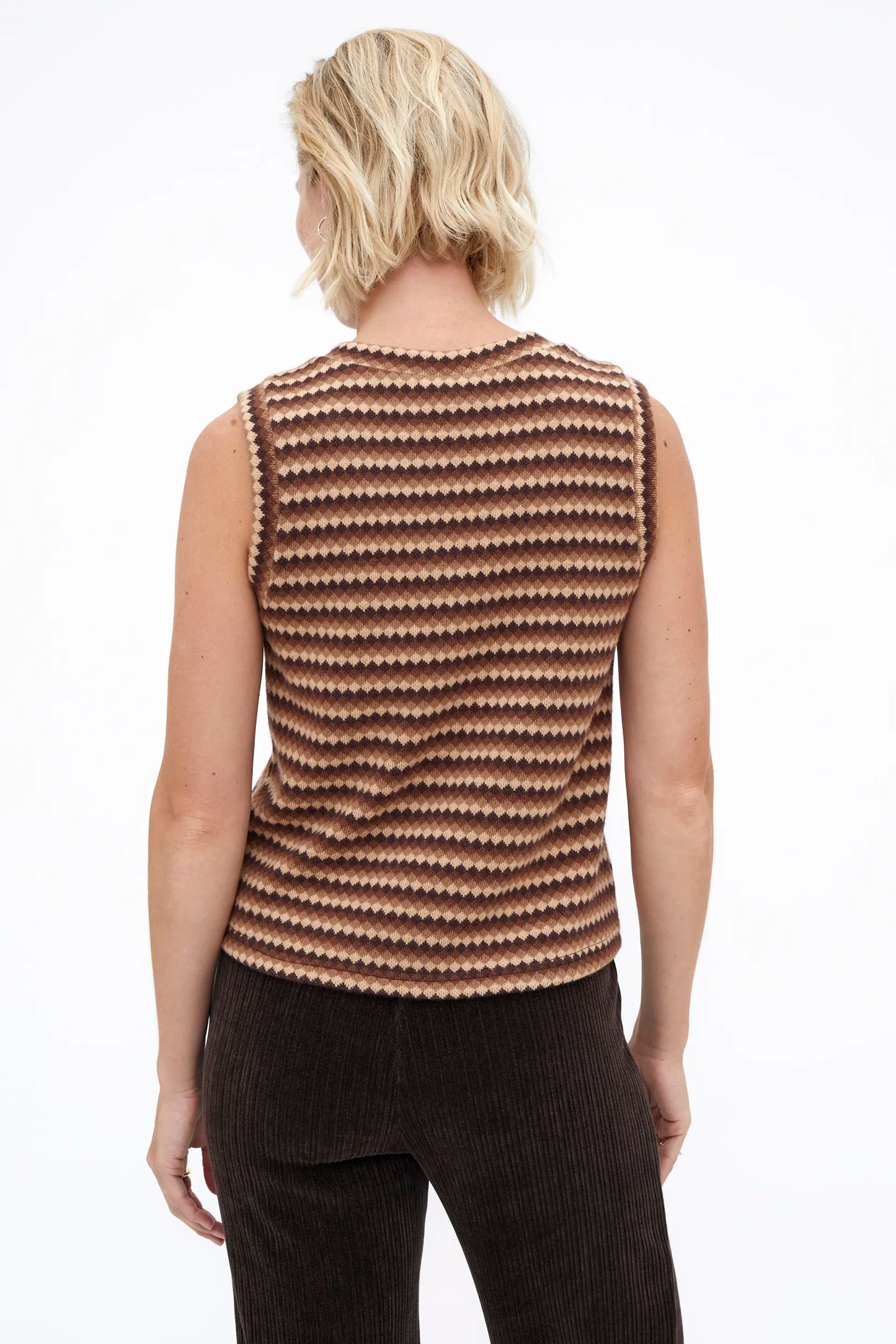 Top chaleco con estampado geométrico