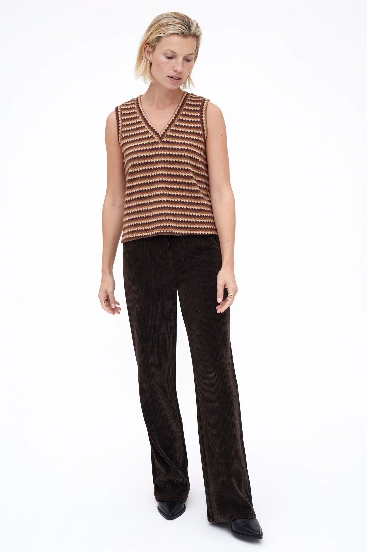 Top chaleco con estampado geométrico