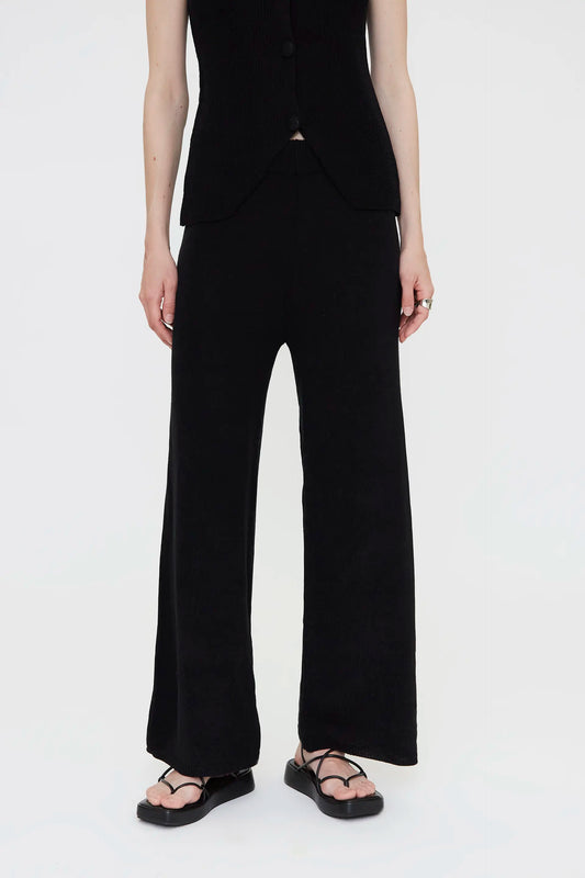 Black knit trousers