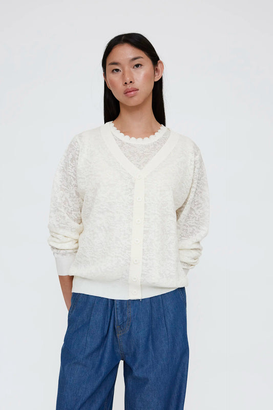 Cardigan with white lace