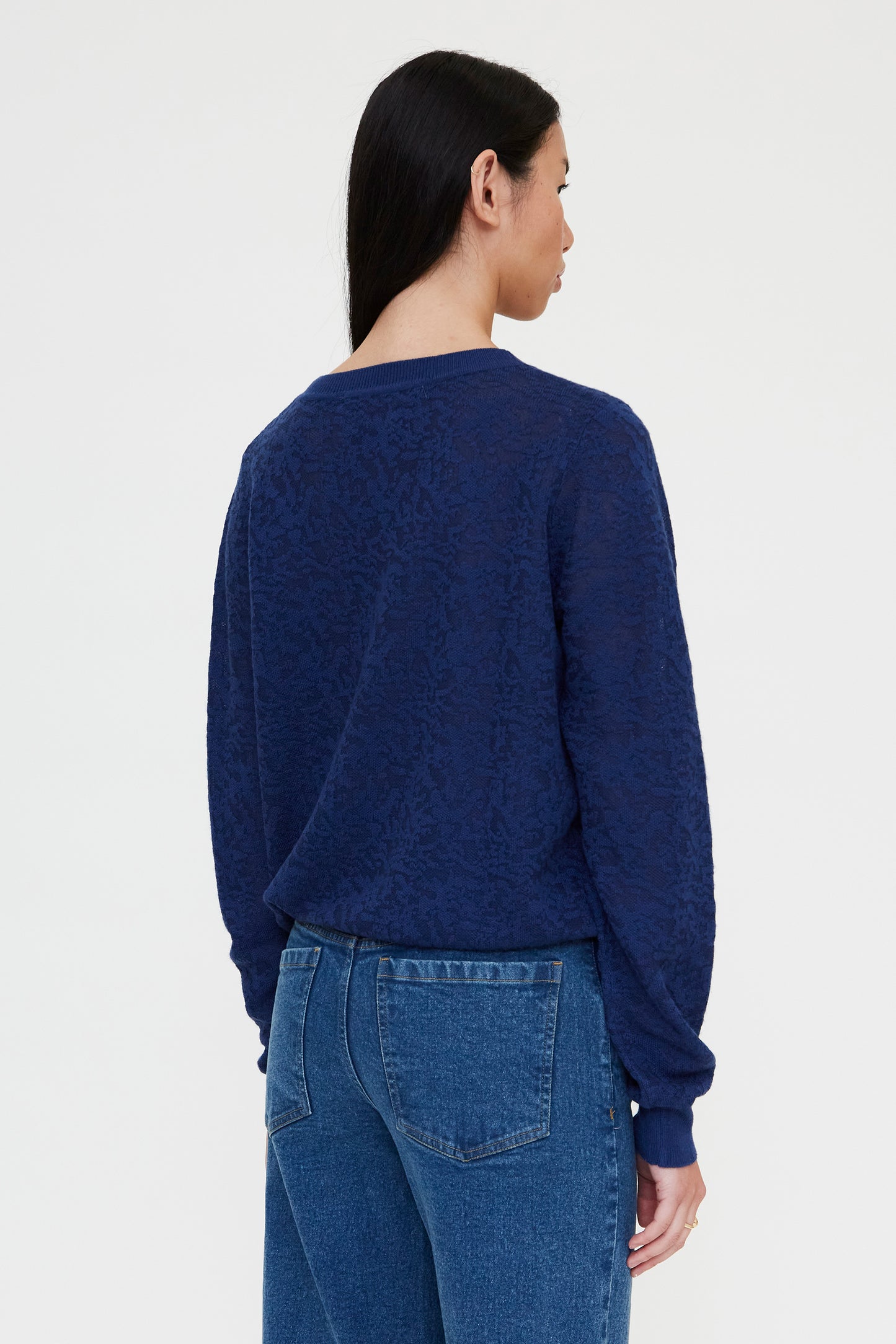 Navy blue lace cardigan