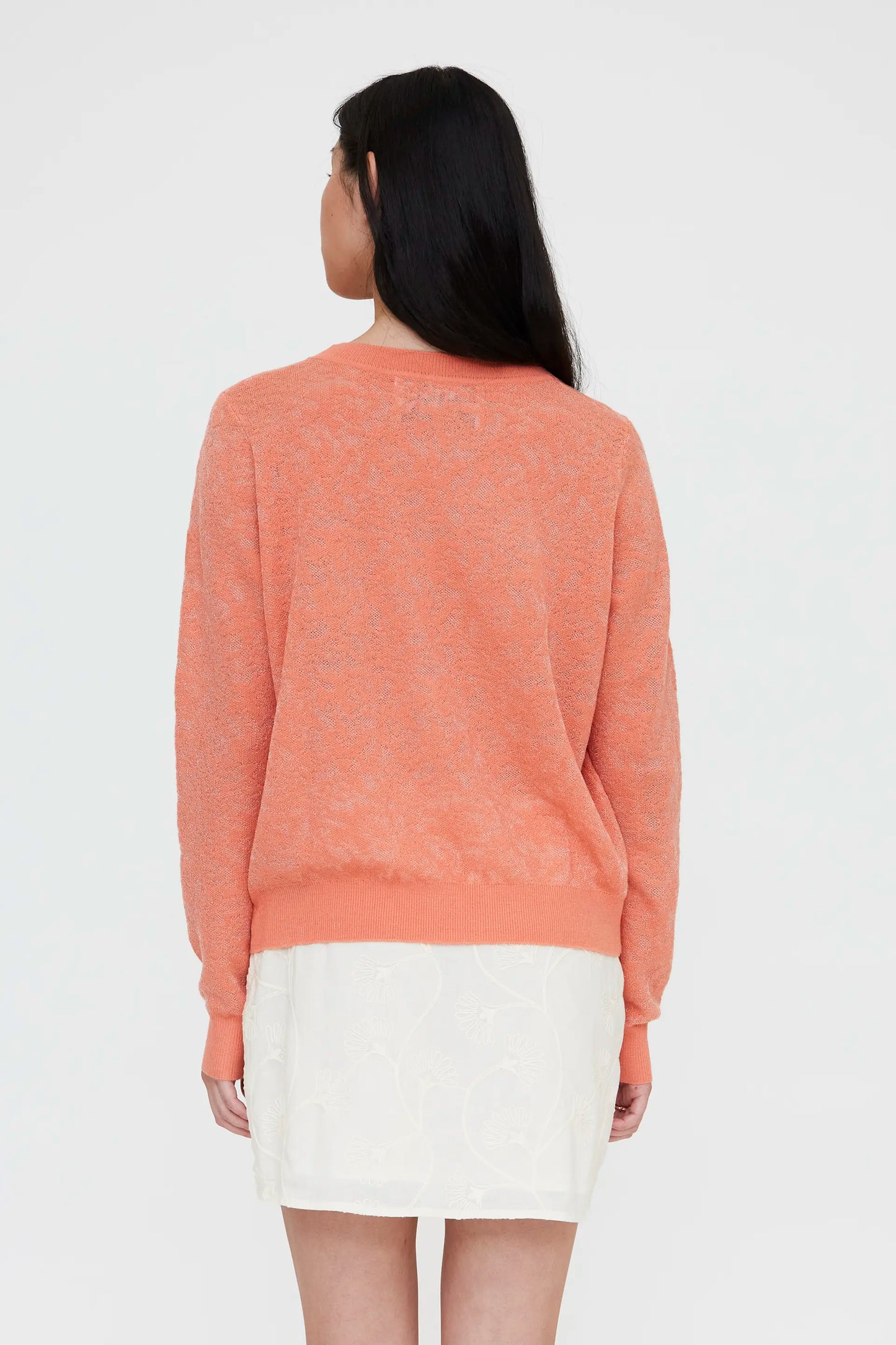 Coral lace cardigan