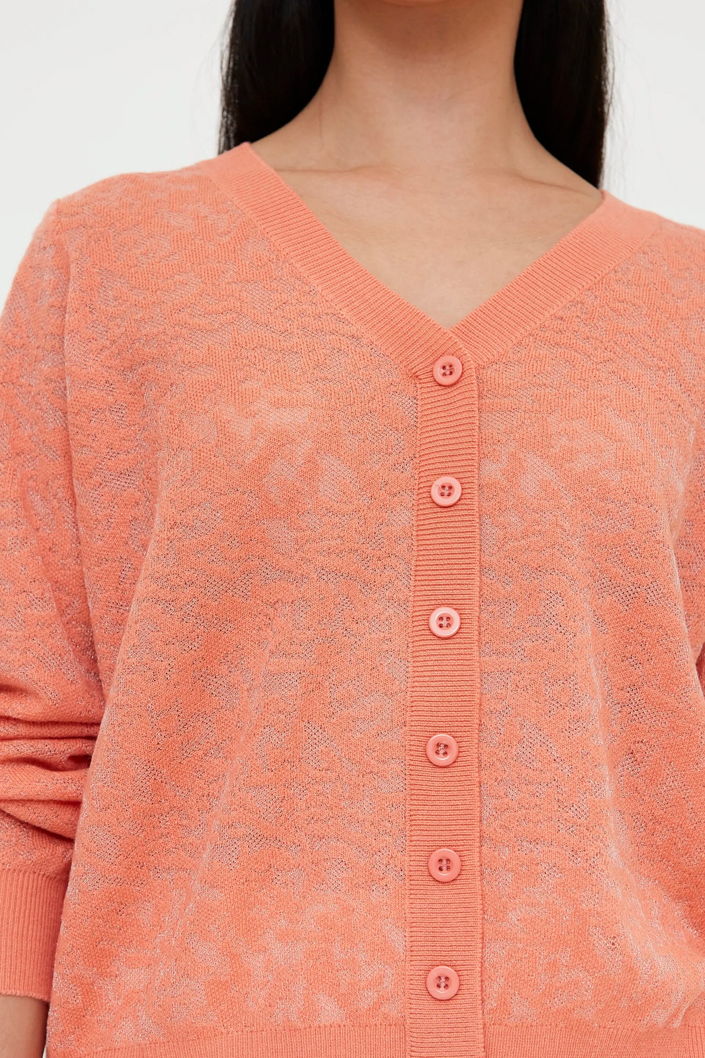 Coral lace cardigan