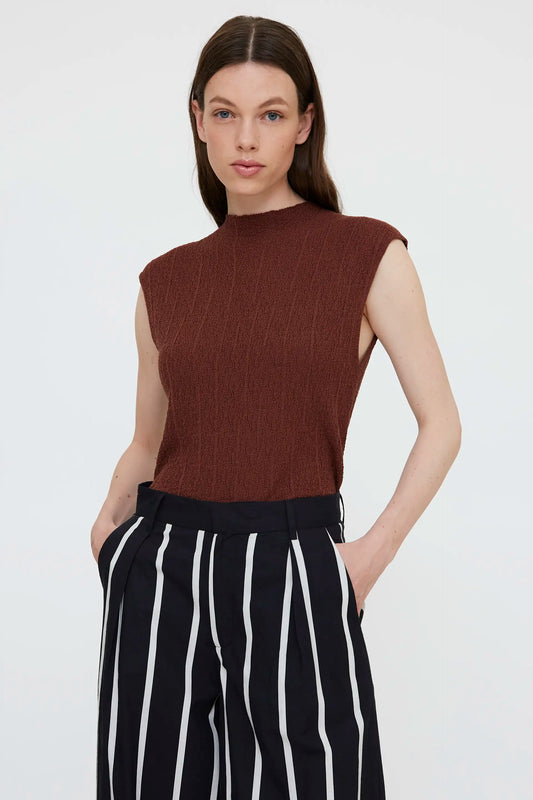 Brown knit top