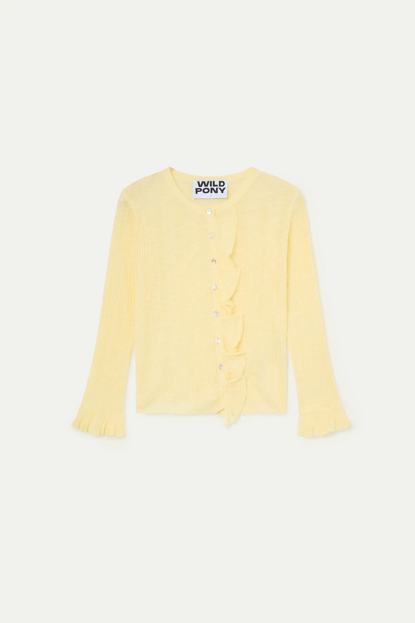 Cárdigan de punto color amarillo