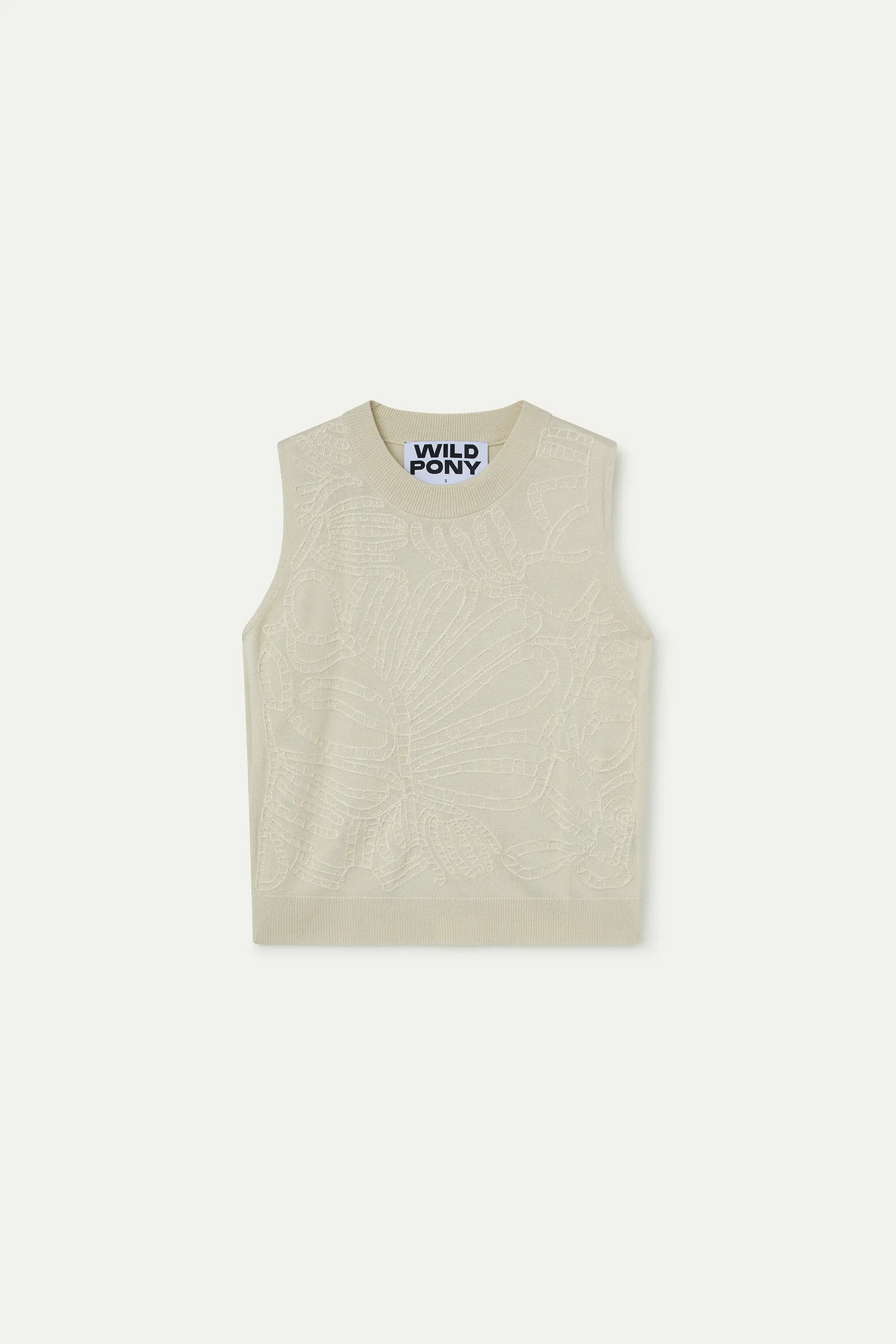 White embroidered knit top