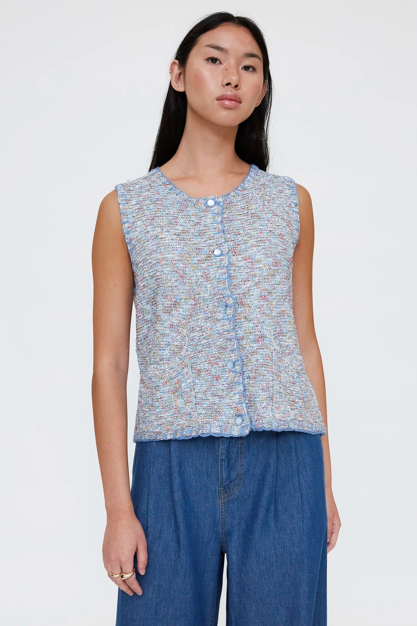 Multicolored knitted vest