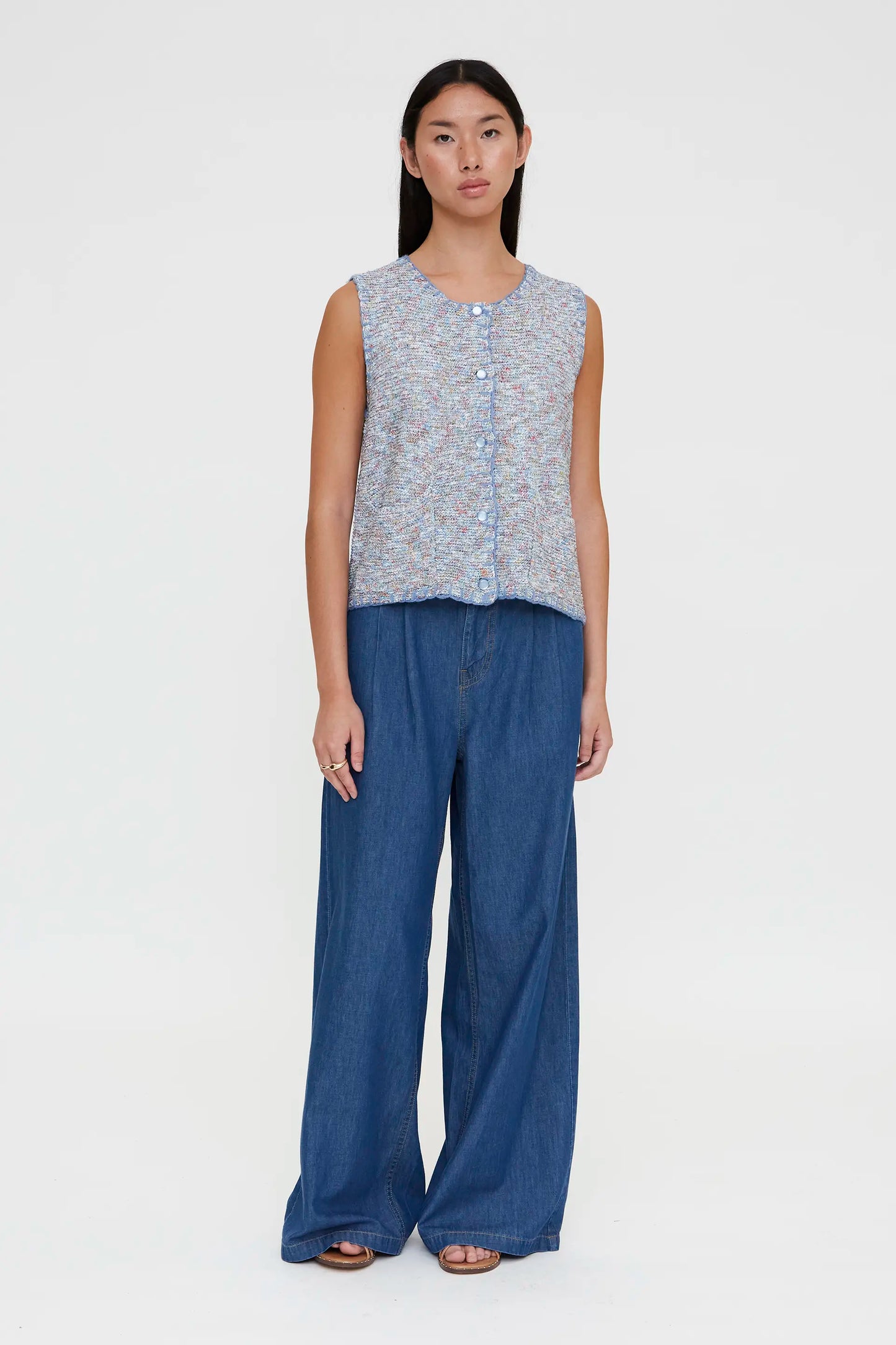 Multicolored knitted vest