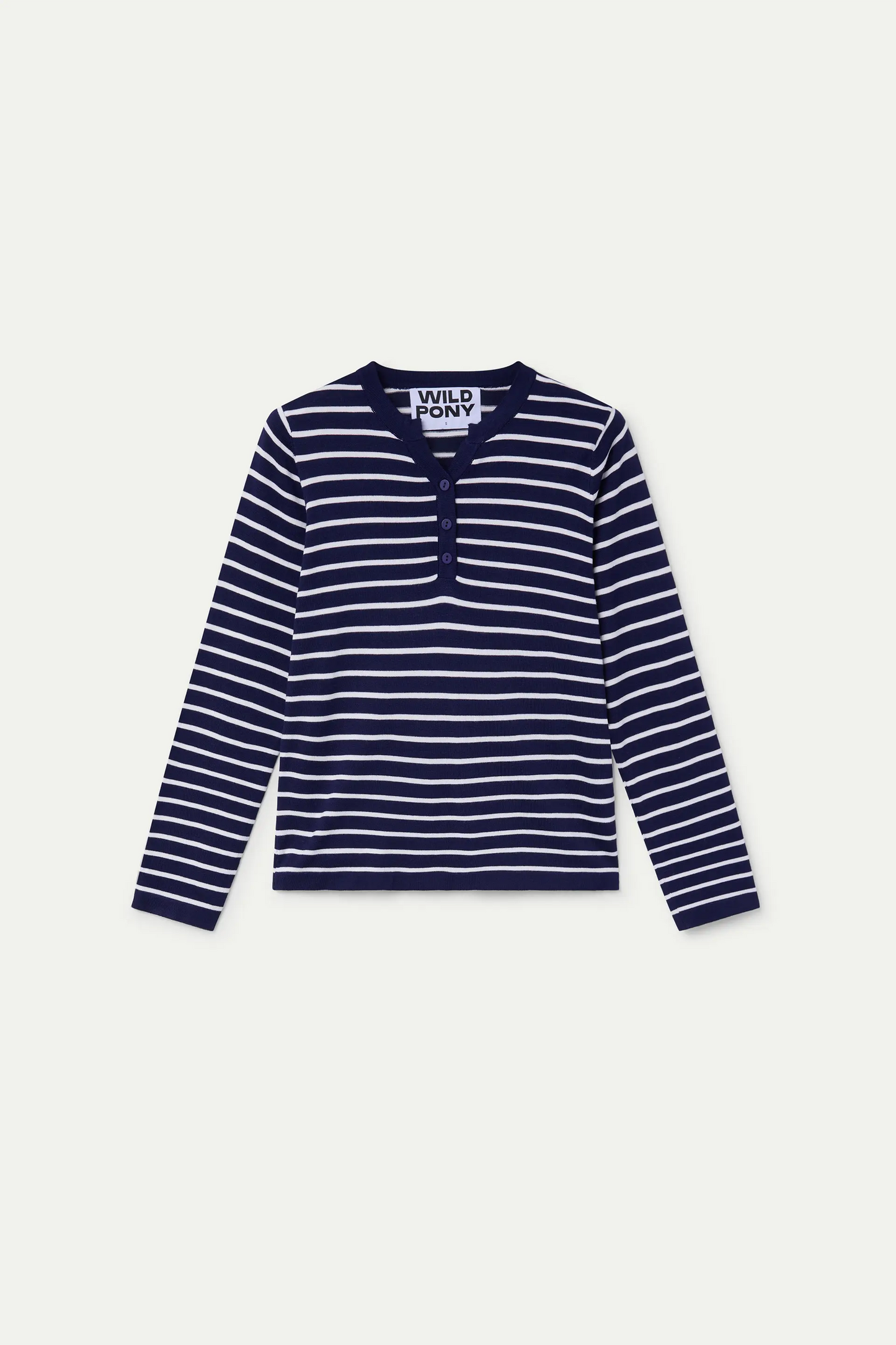 Jersey punto de rayas blanco y navy blue
