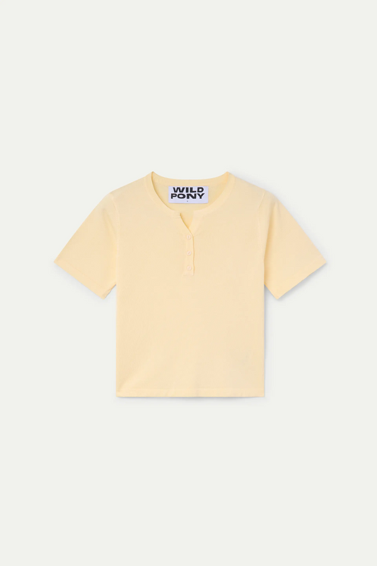 Top mezcla algodón amarillo claro