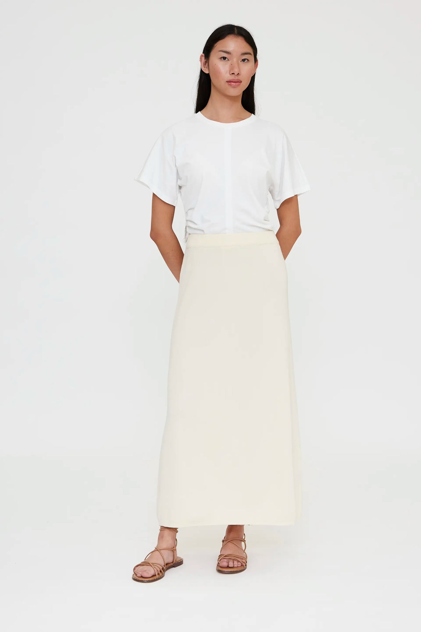 Long white skirt