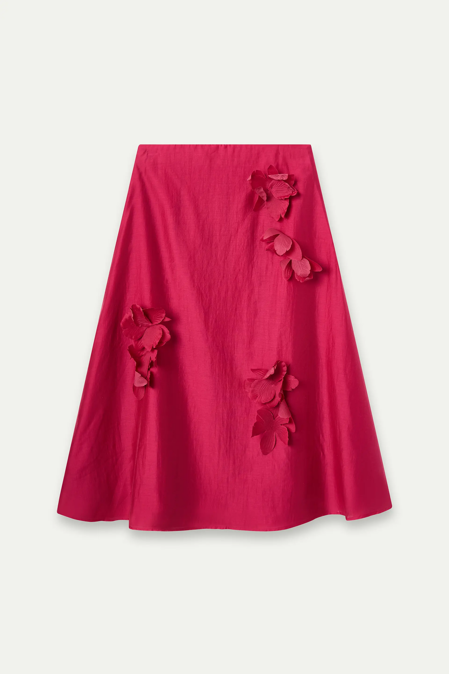 Fuchsia flowy midi skirt