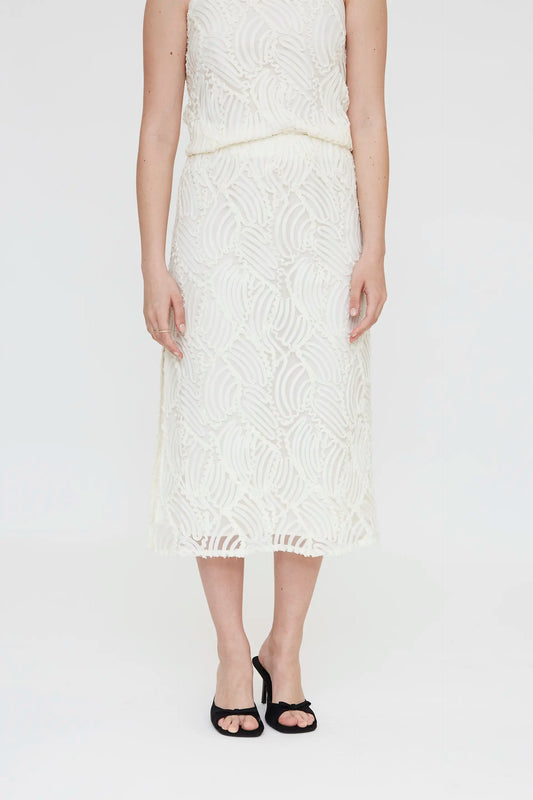 Falda midi blanca