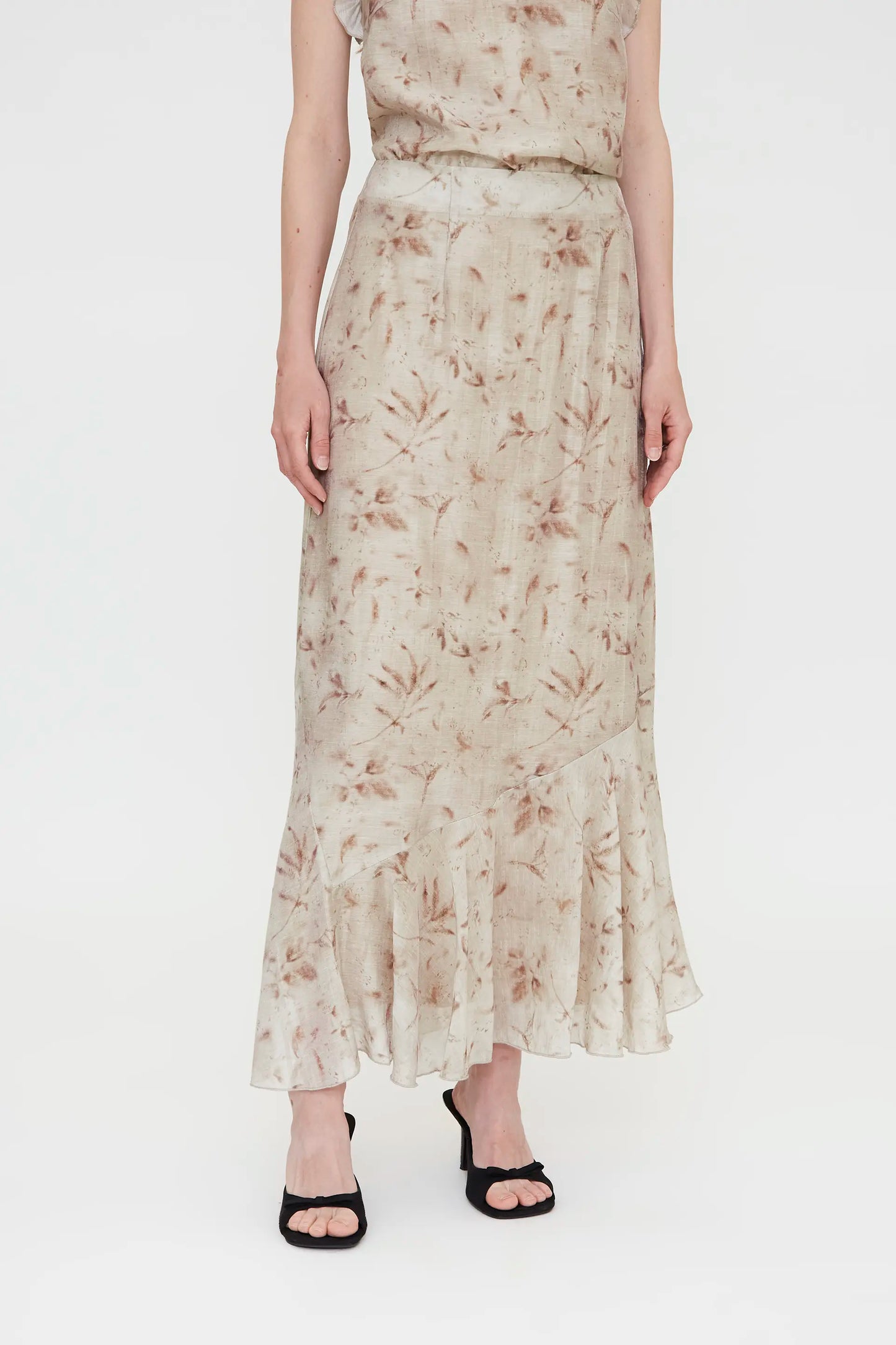 Falda larga con estampado Tie Dye