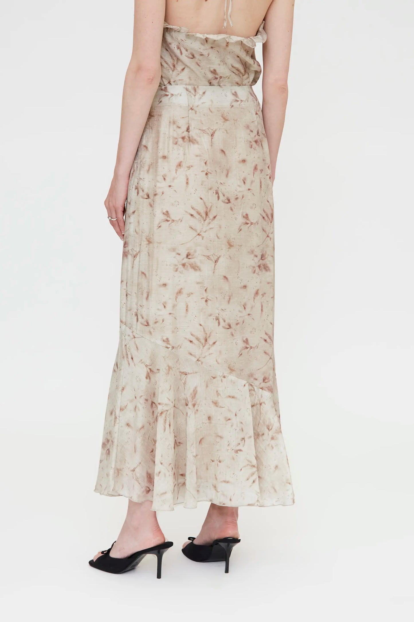 Falda larga con estampado Tie Dye