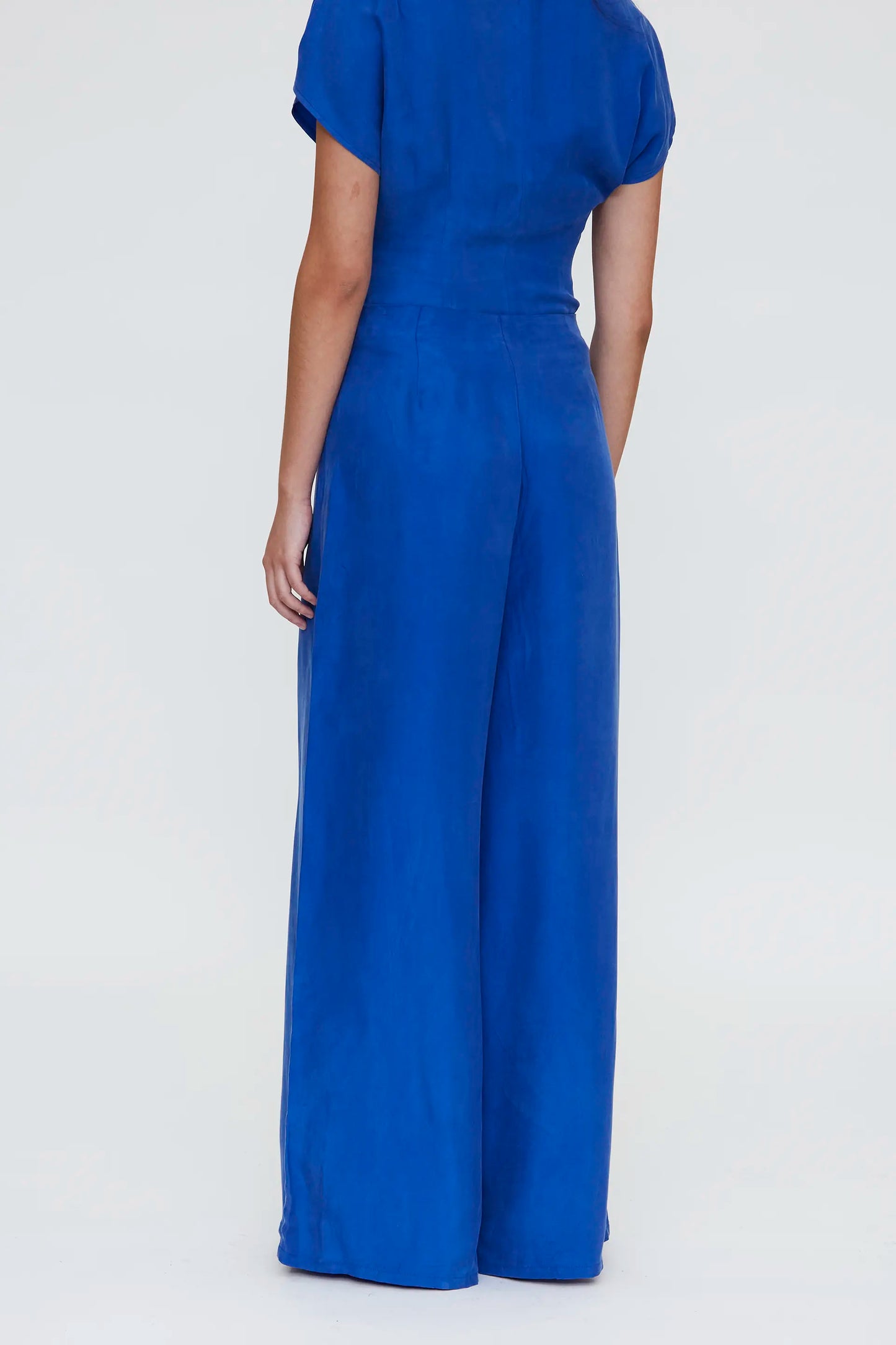 Pantalón crepé azul