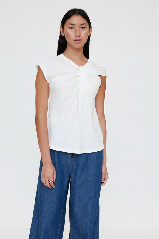 Camiseta blanca anudada 100% algodón