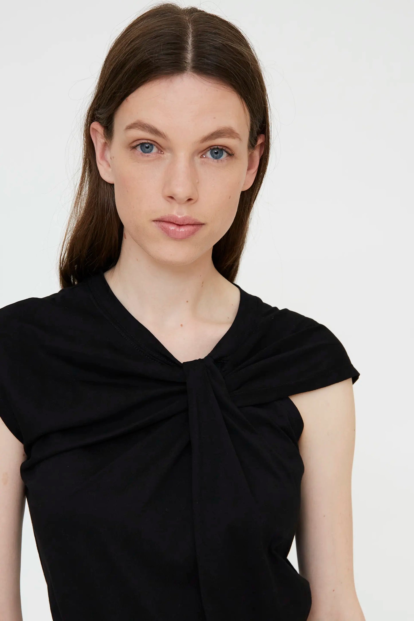 Black knotted t-shirt, 100% cotton