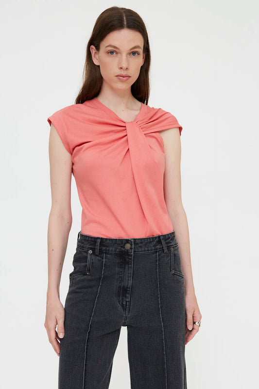 Coral knotted t-shirt 100% cotton