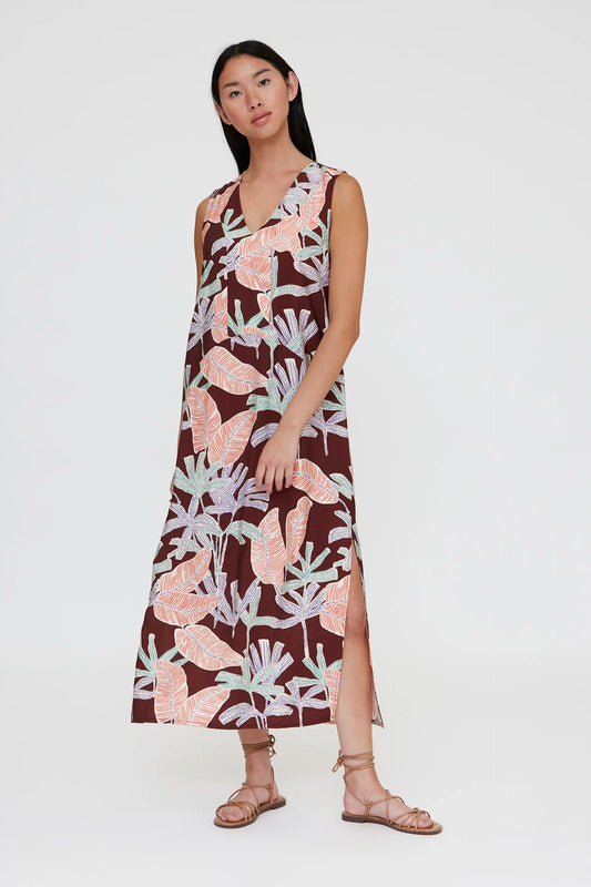 Vestido largo con estampado Manglar