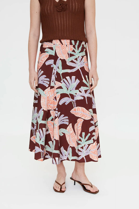 Falda larga con estampado Manglar