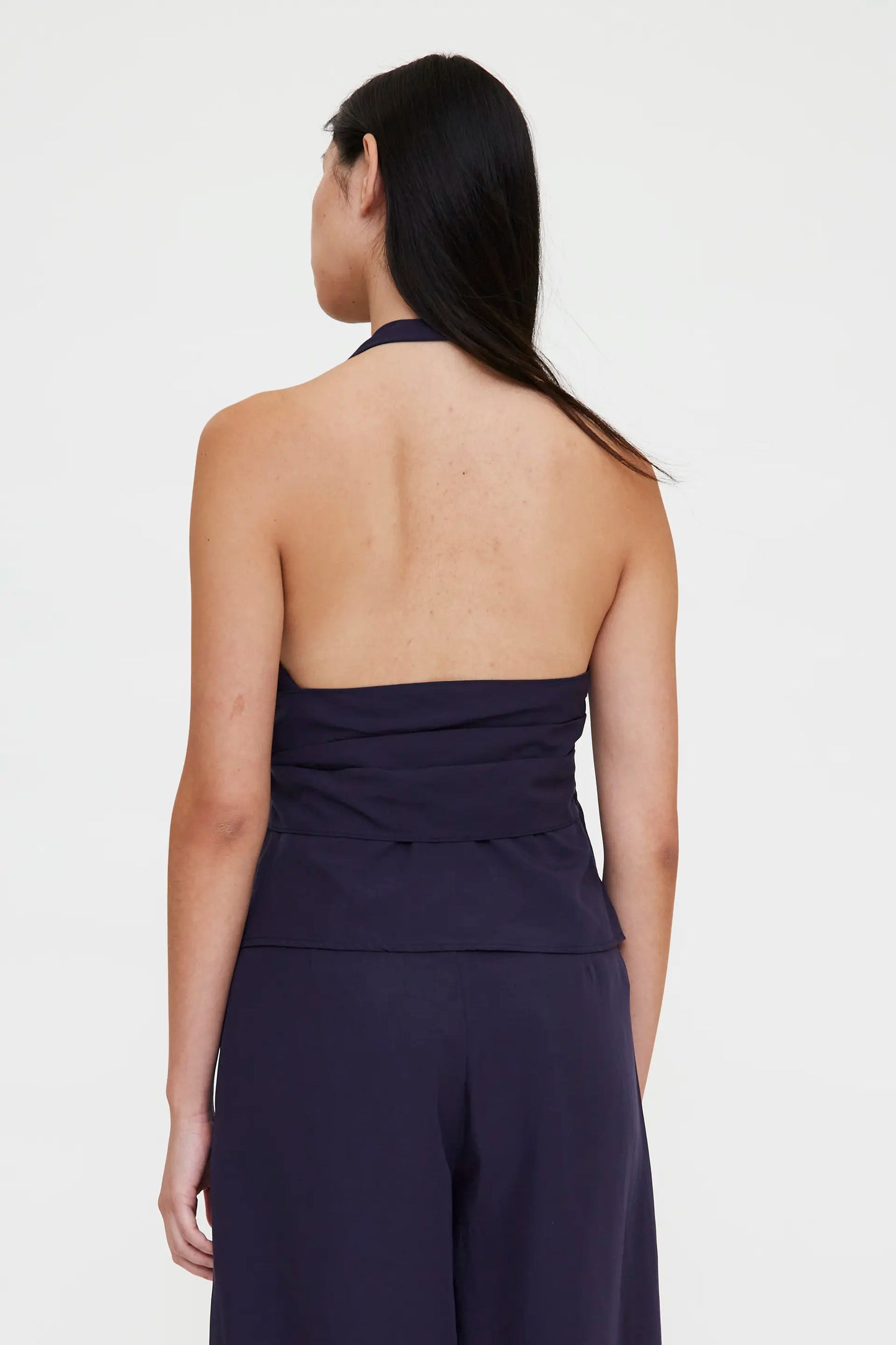 Top halter cruzado navy blue