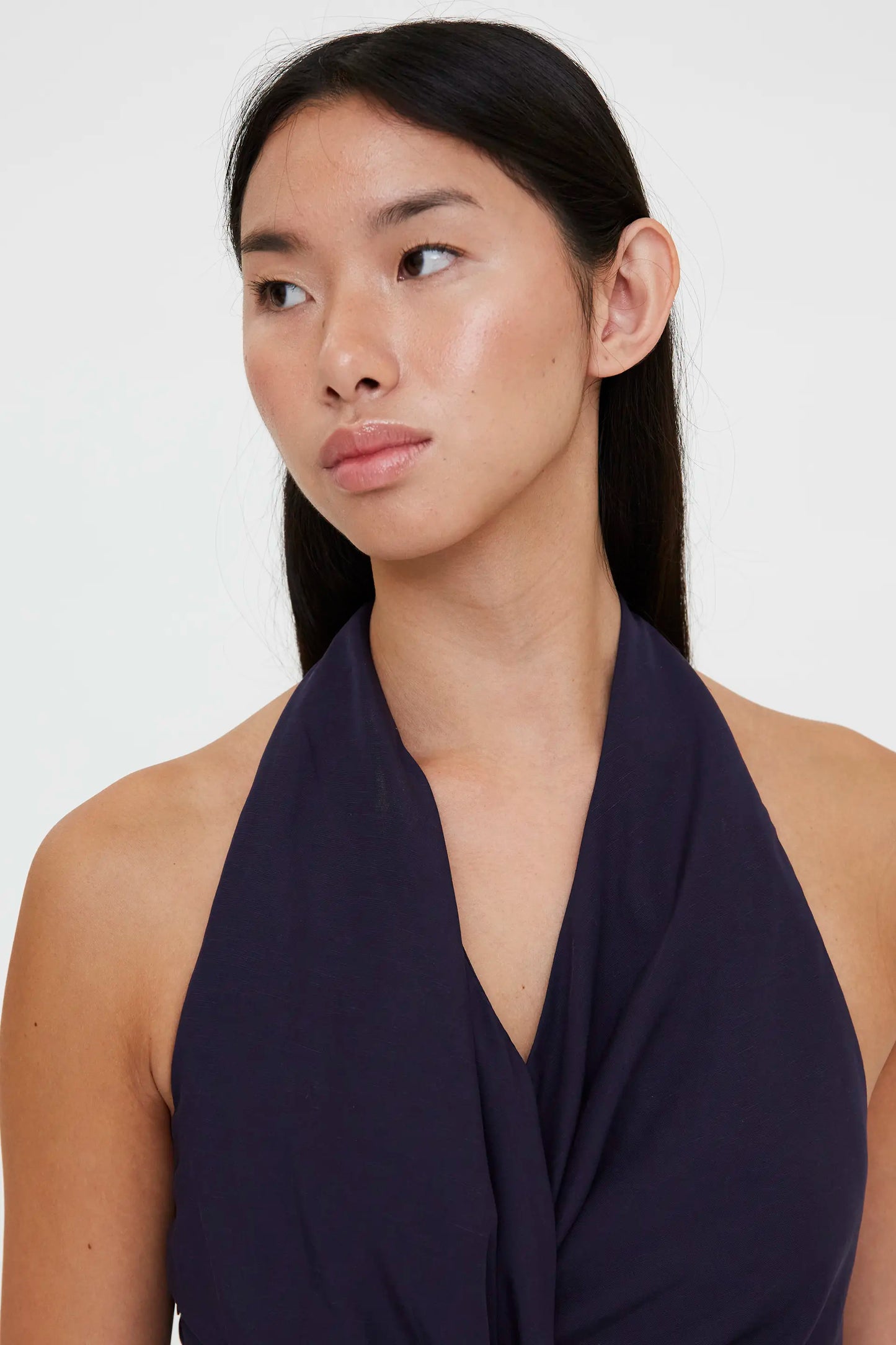 Top halter cruzado navy blue