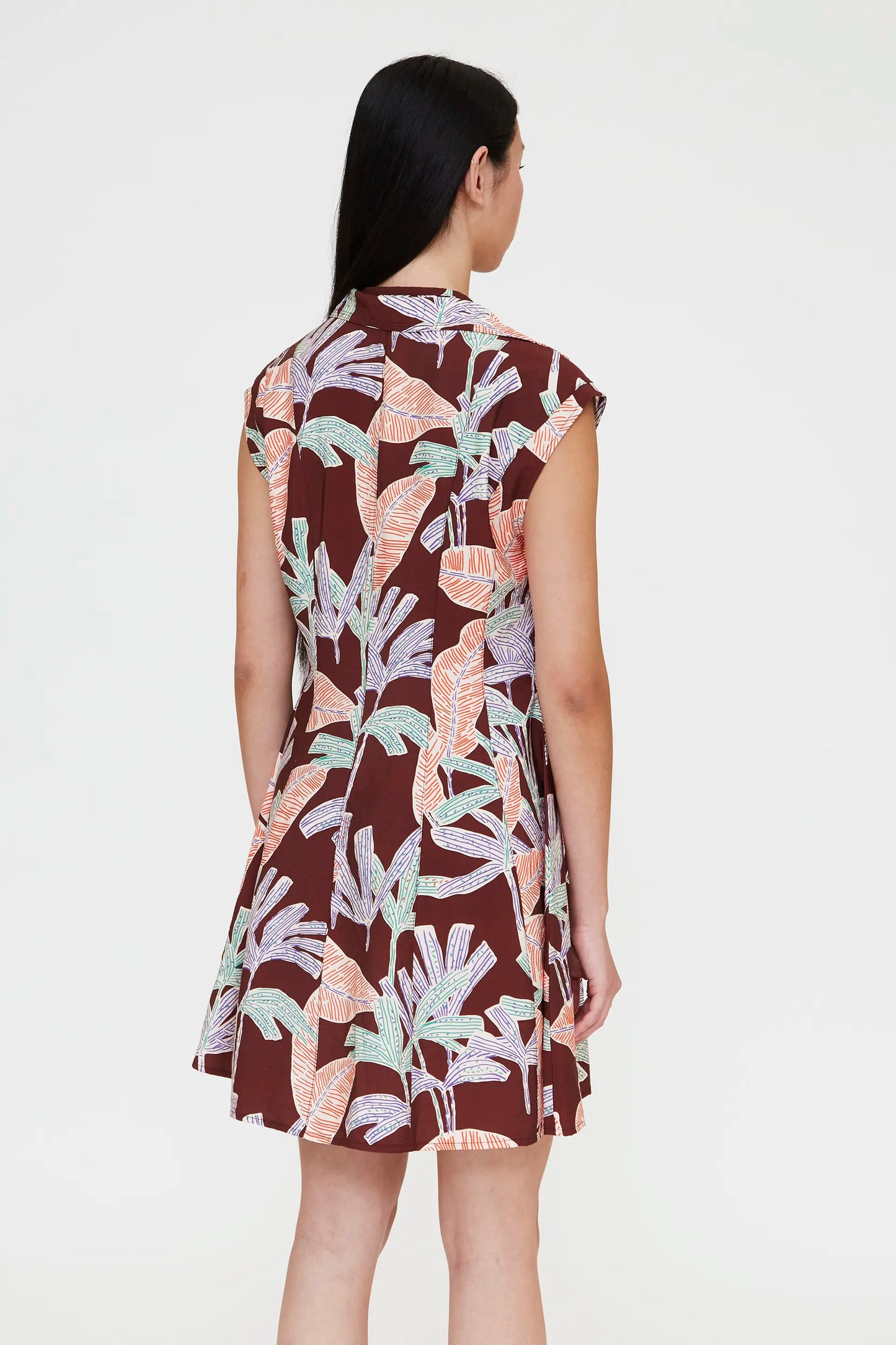Short dress with mangrove print