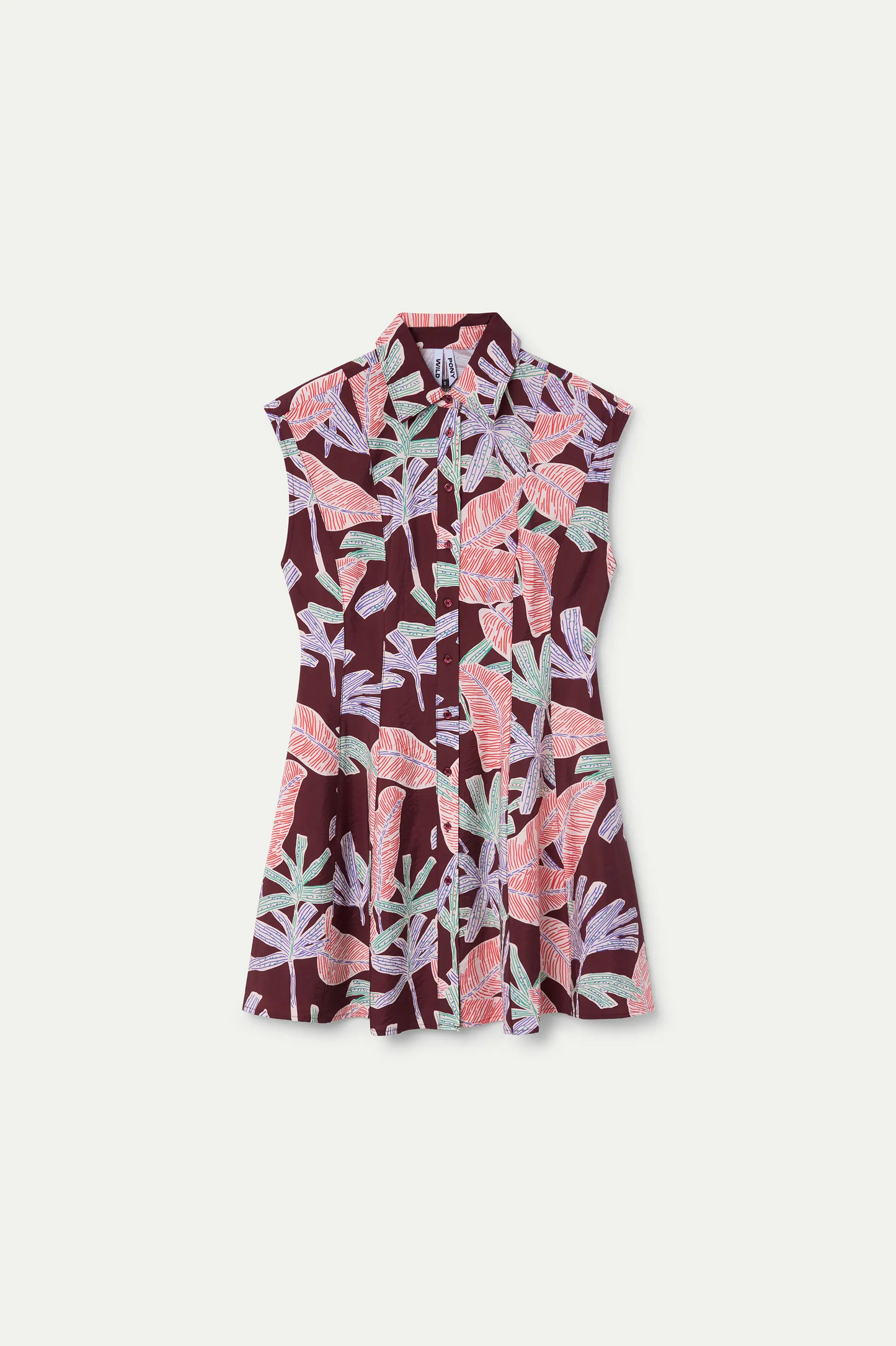 Short dress with mangrove print