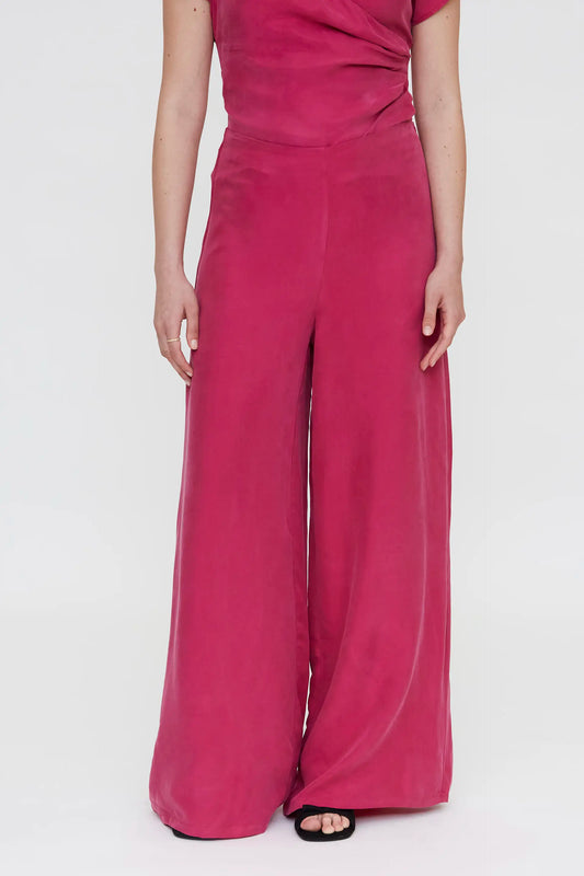 Pantalón wide leg fucsia