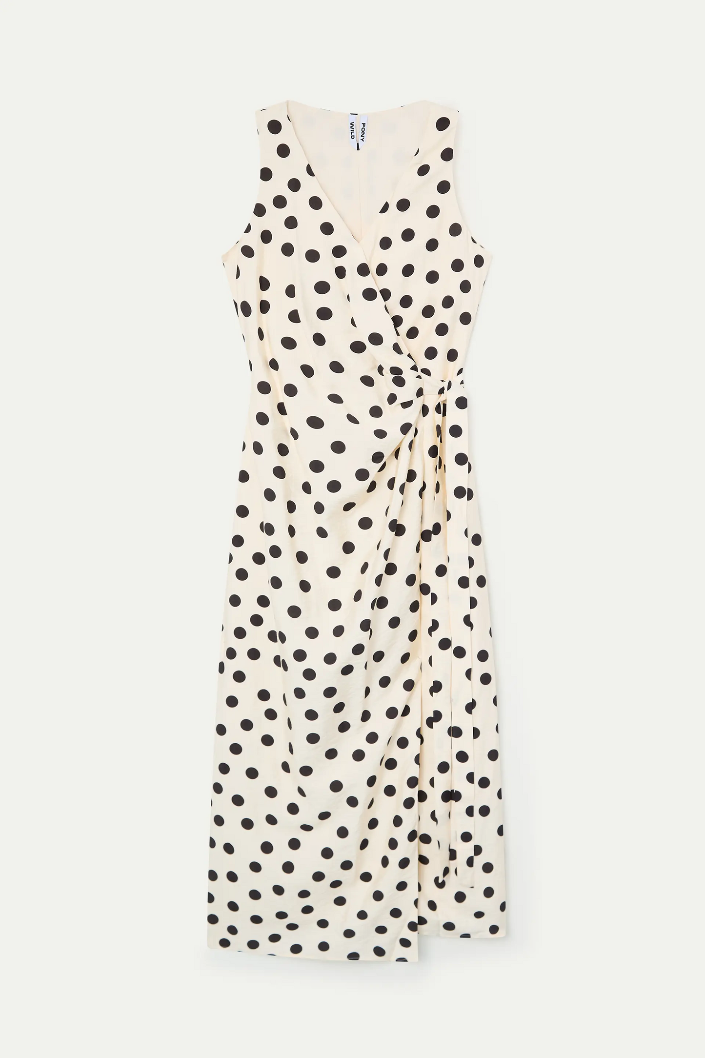 Black and white polka dot midi dress