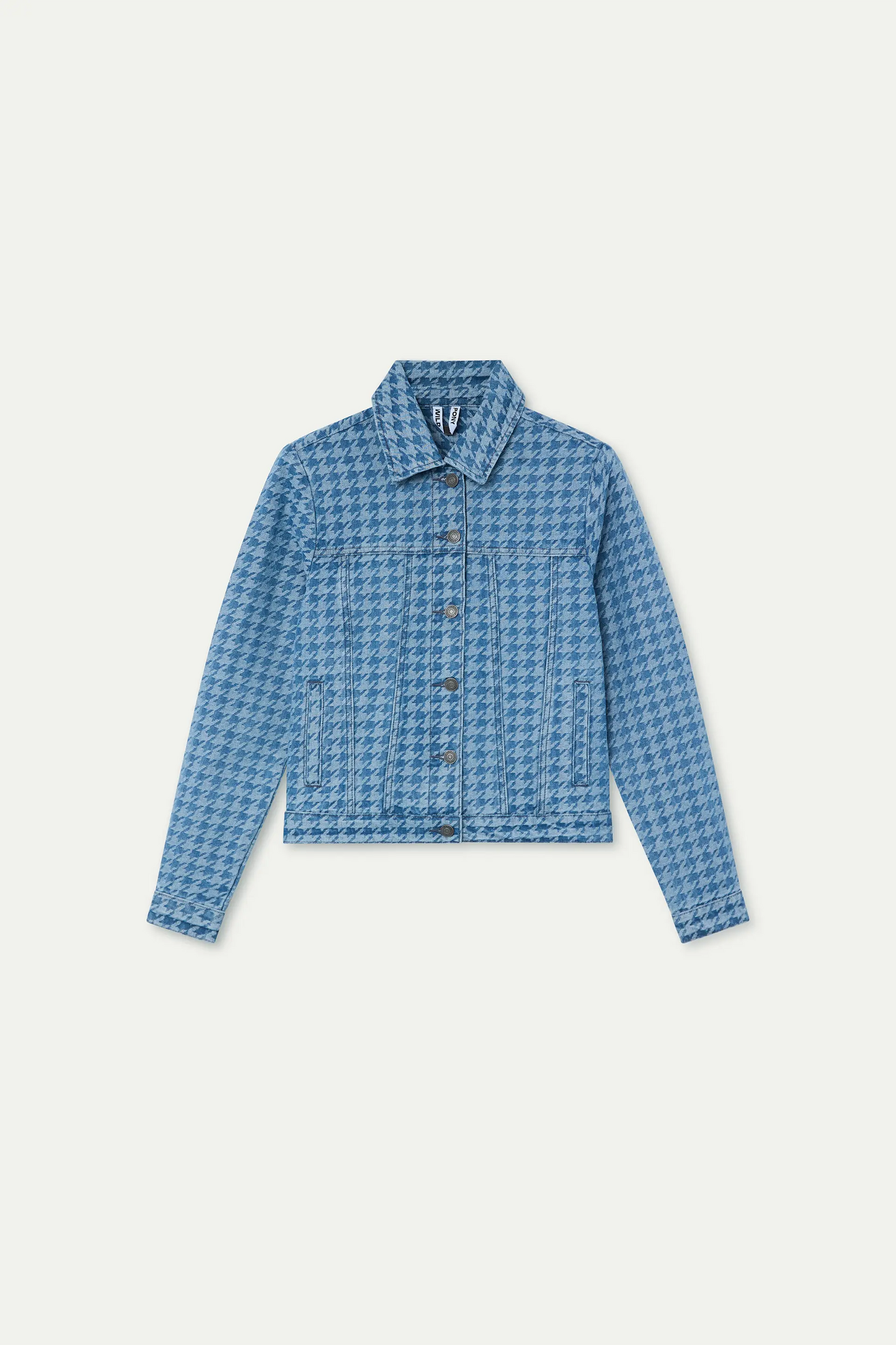 Chaqueta con estampado pata de gallo azul